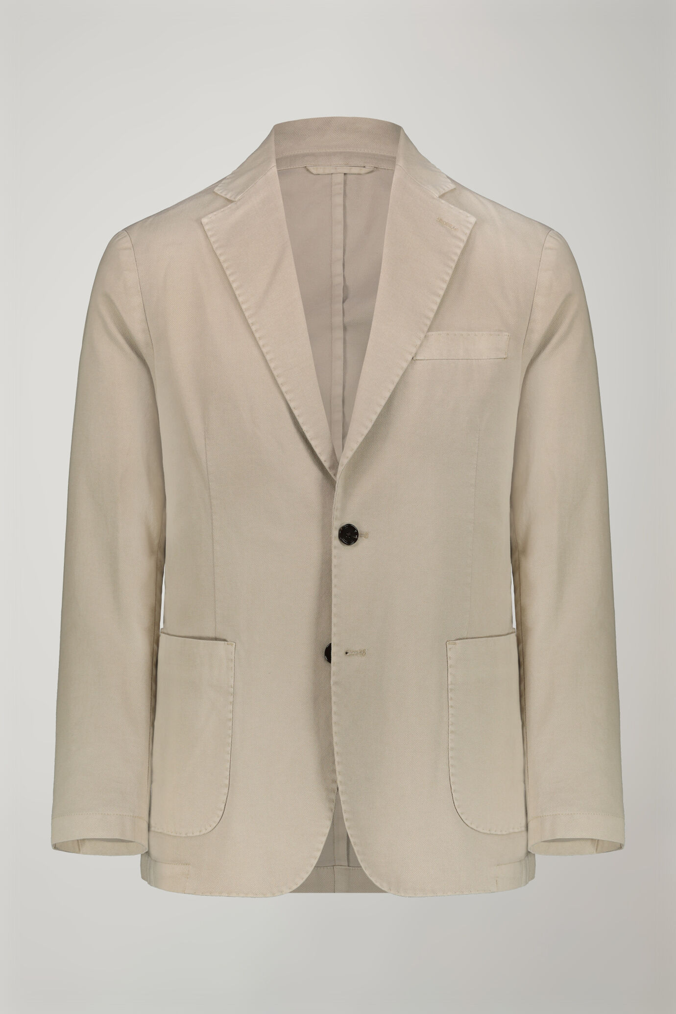 Men’s unlined single-breasted blazer and patch pockets in solid color regular fit image number 4
