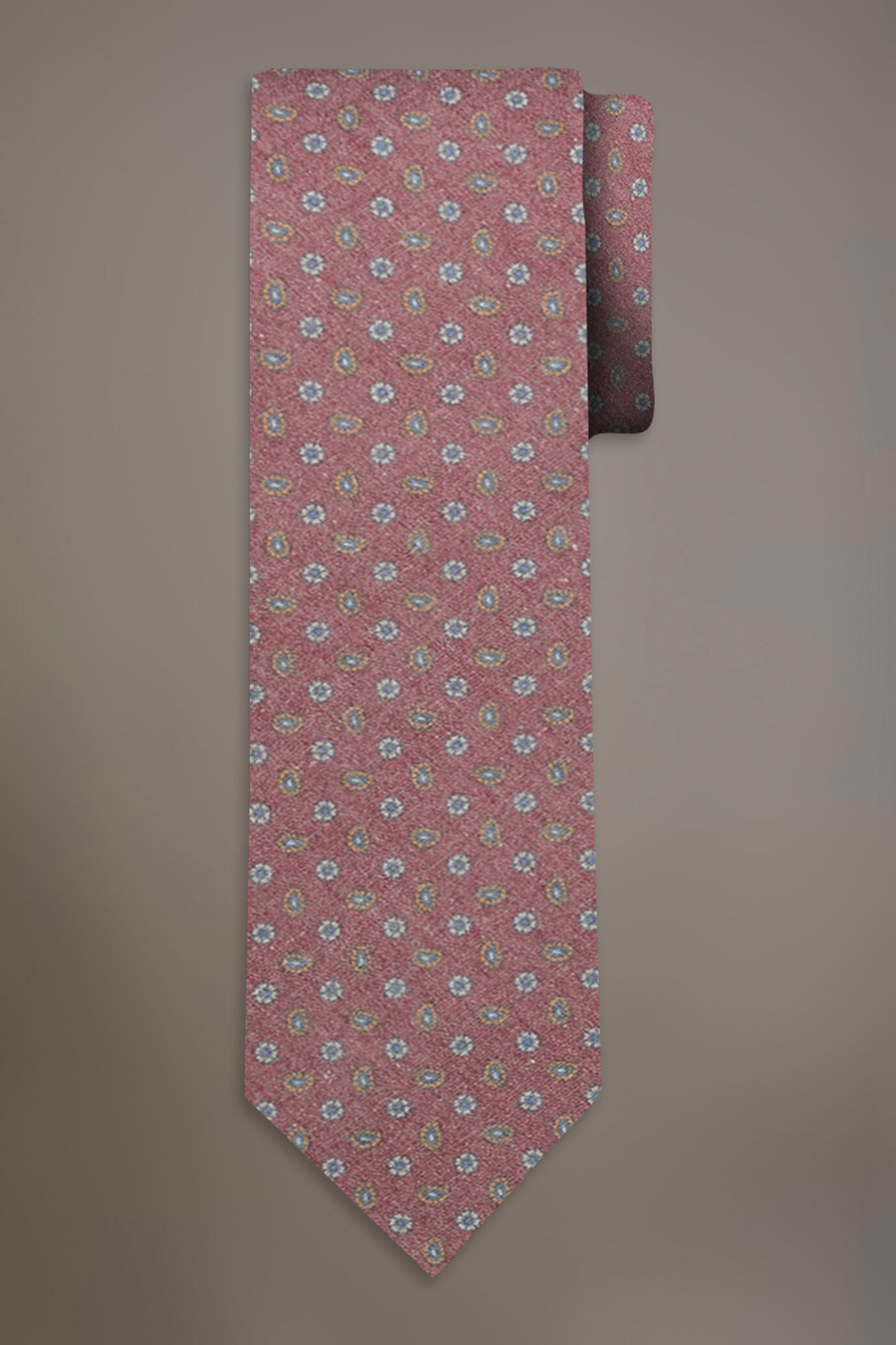 Linen blend tie fancy design image number 0