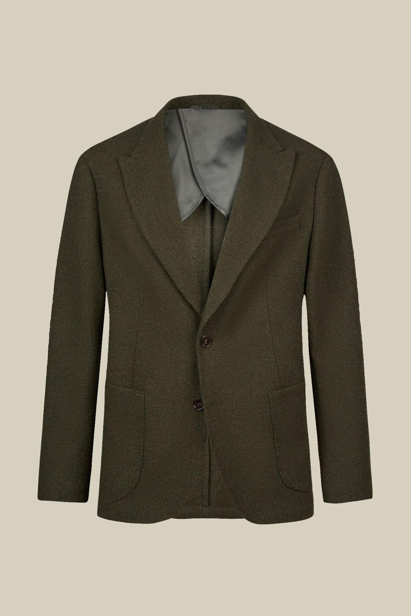 Giacca uomo monopetto collo a lancia Wool Blend regular fit