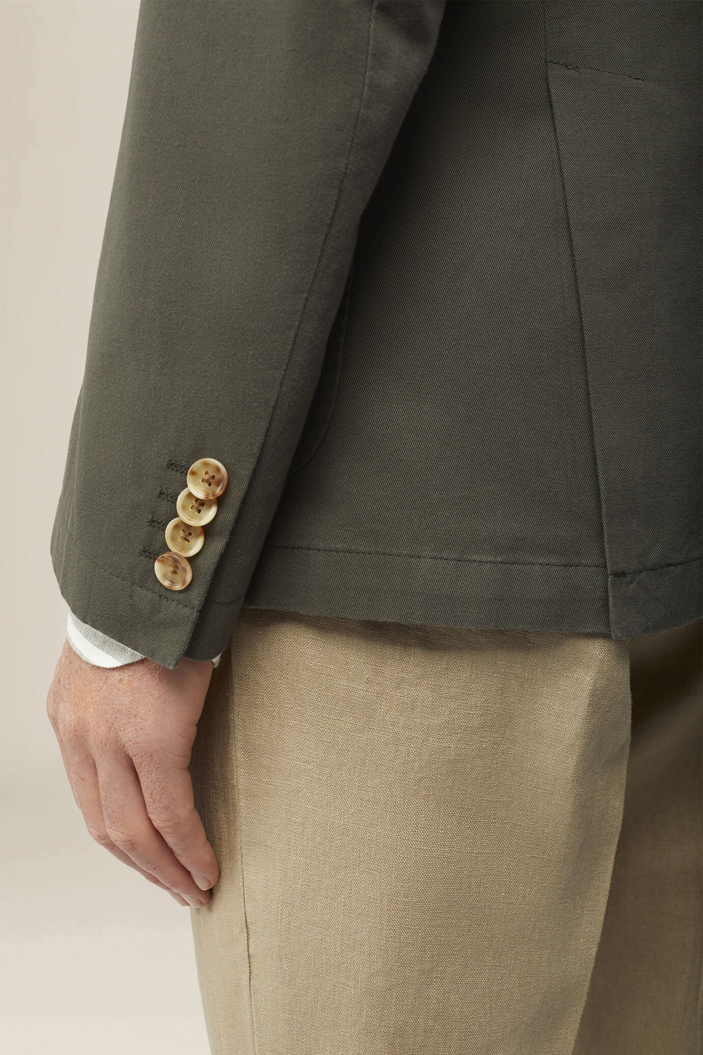 Veste pour homme en tissu twill m&eacute;lang&eacute; lin et coton image number 3