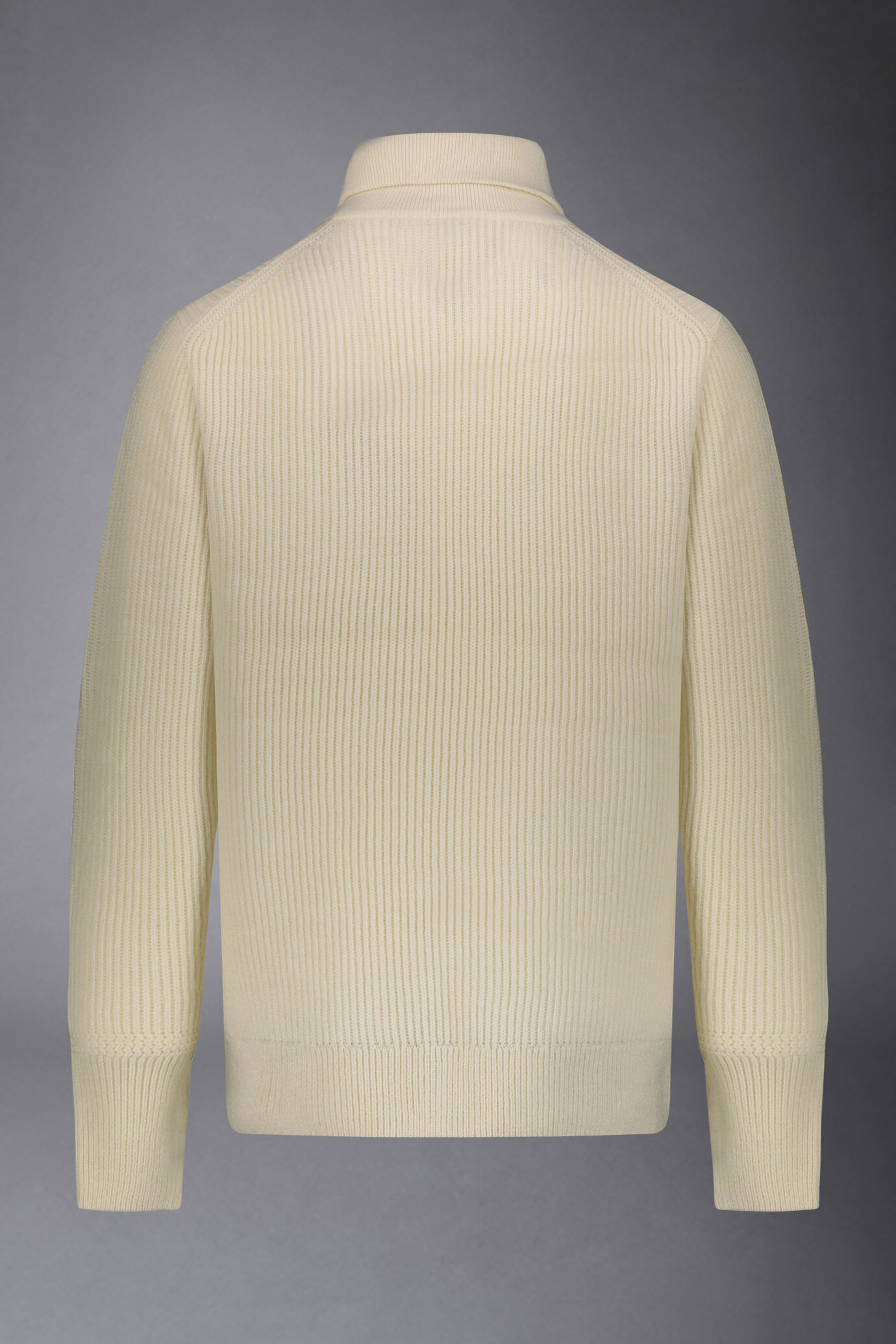 Men's wool-blend zip neck sweater with English rib knit regular fit image number 5