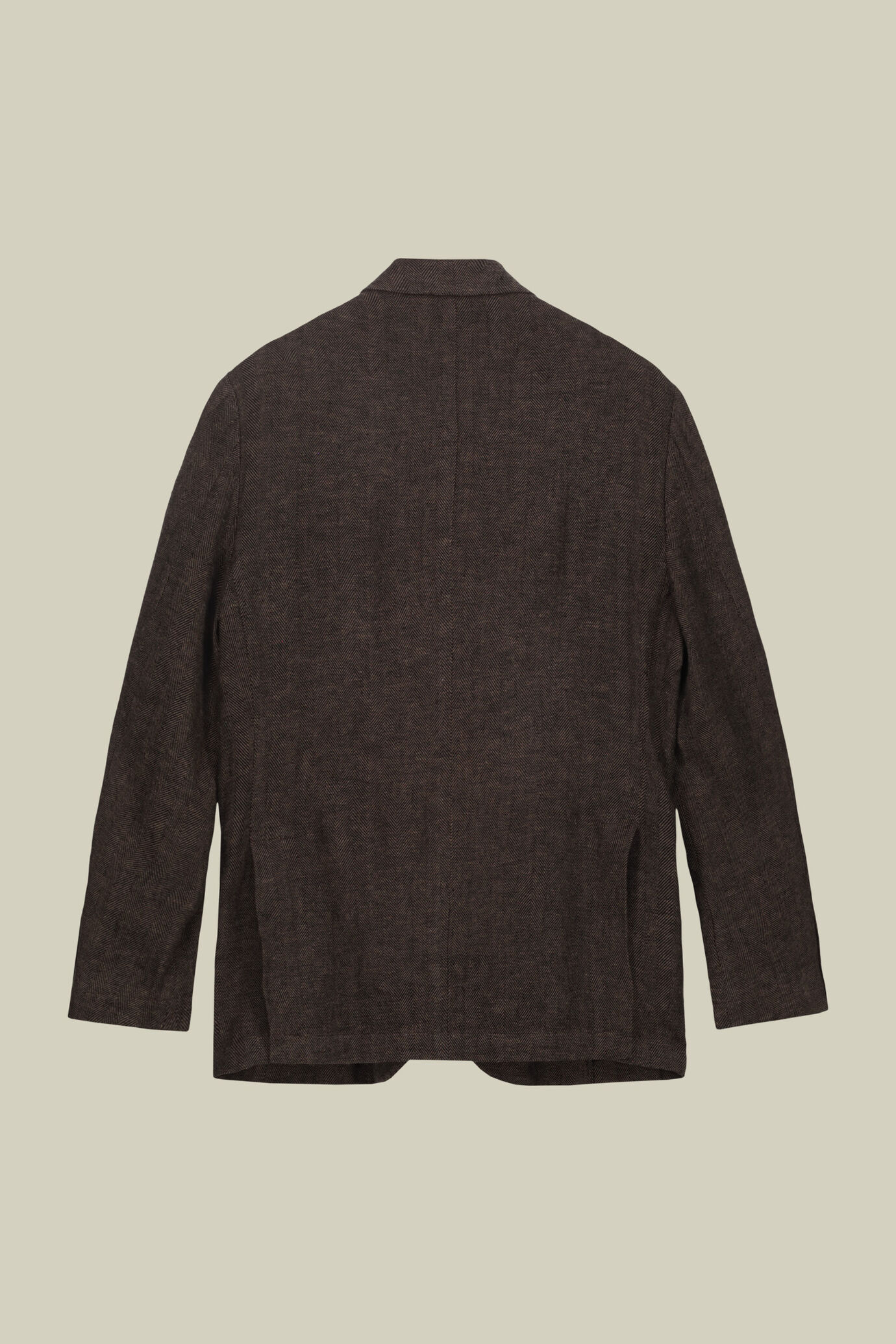 Men's unlined single-breasted jacket with peak lapels and flap pockets linen and cotton blend image number 5