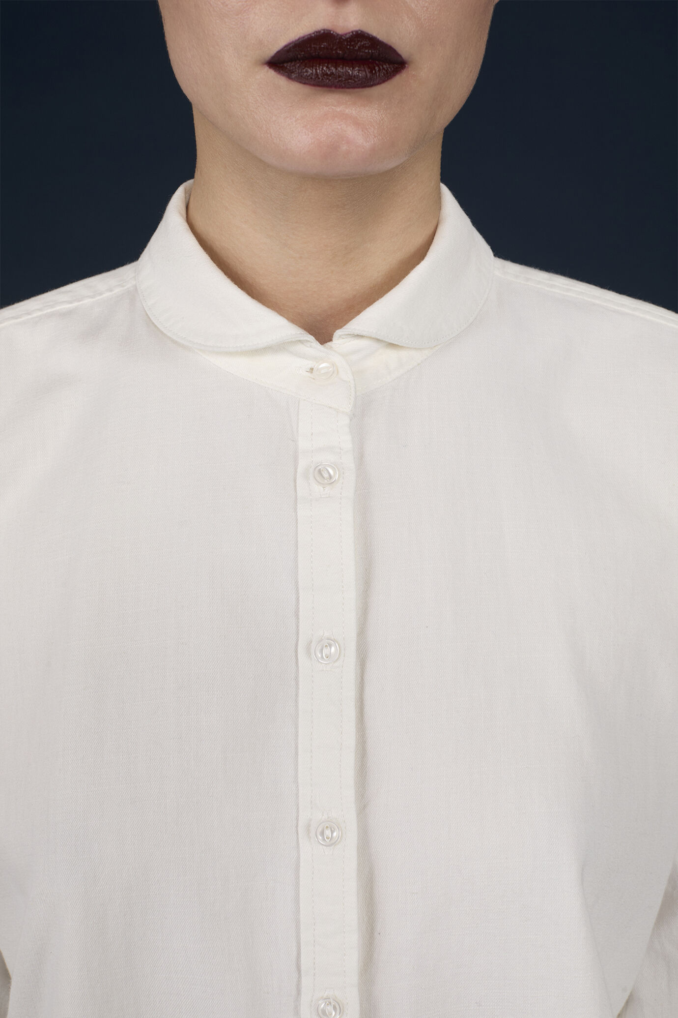 Camicia casual 100% cotone tinta unita oversize image number 2