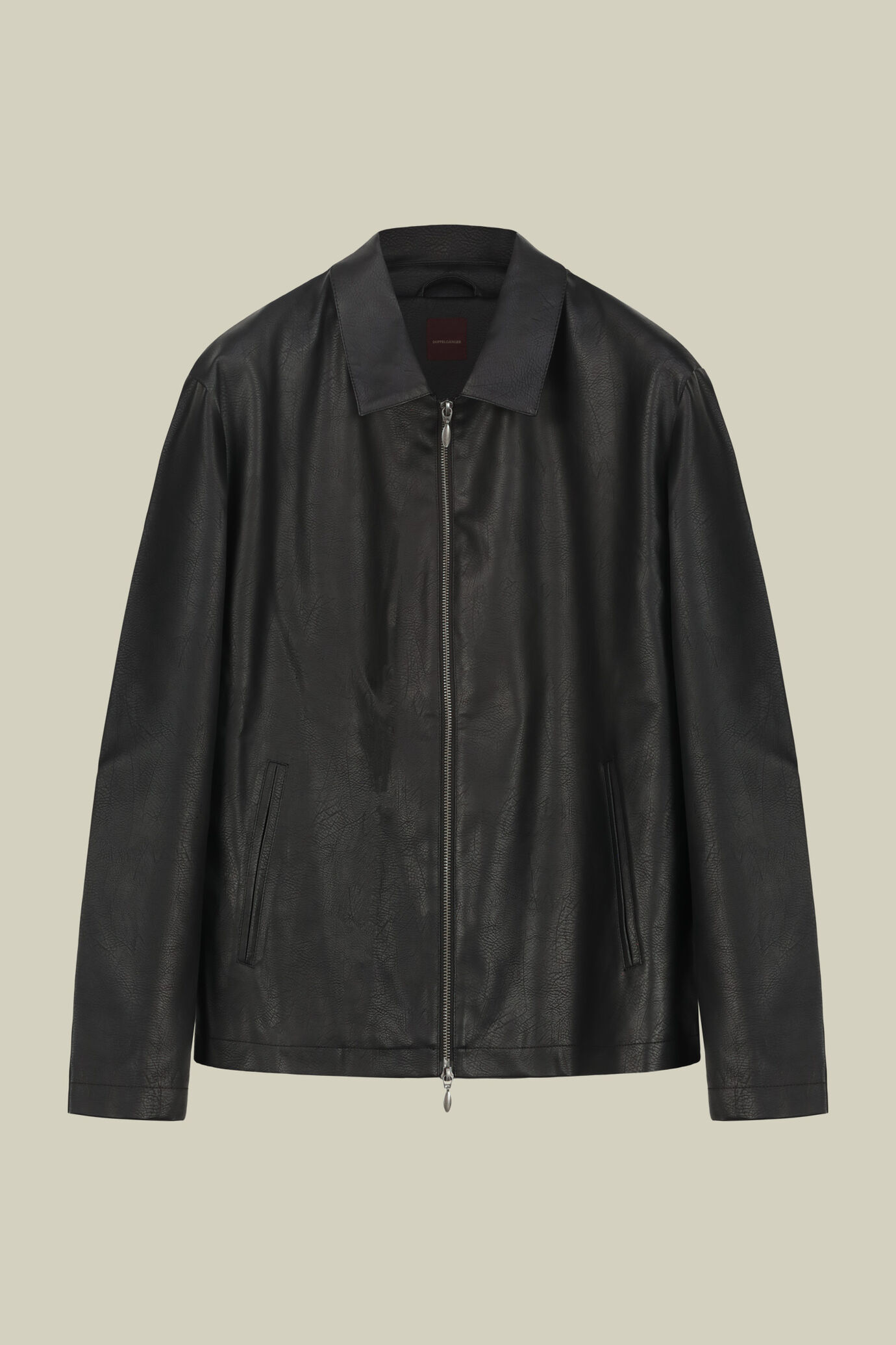 Men's regular fit jacket lined in hammered faux leather image number 4