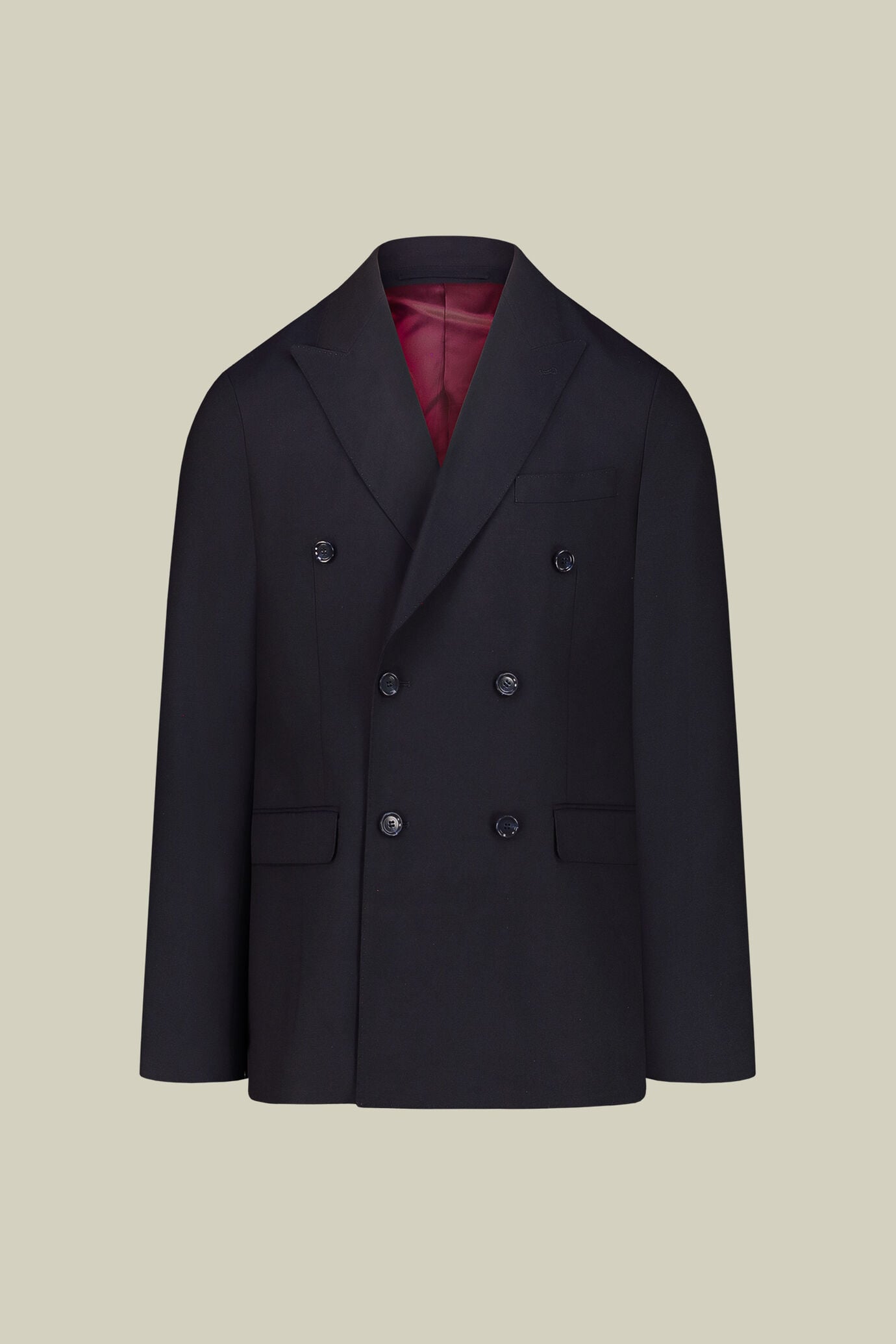 Costume homme &agrave; double boutonnage en tissu Uni &agrave; armure dobby coupe classique