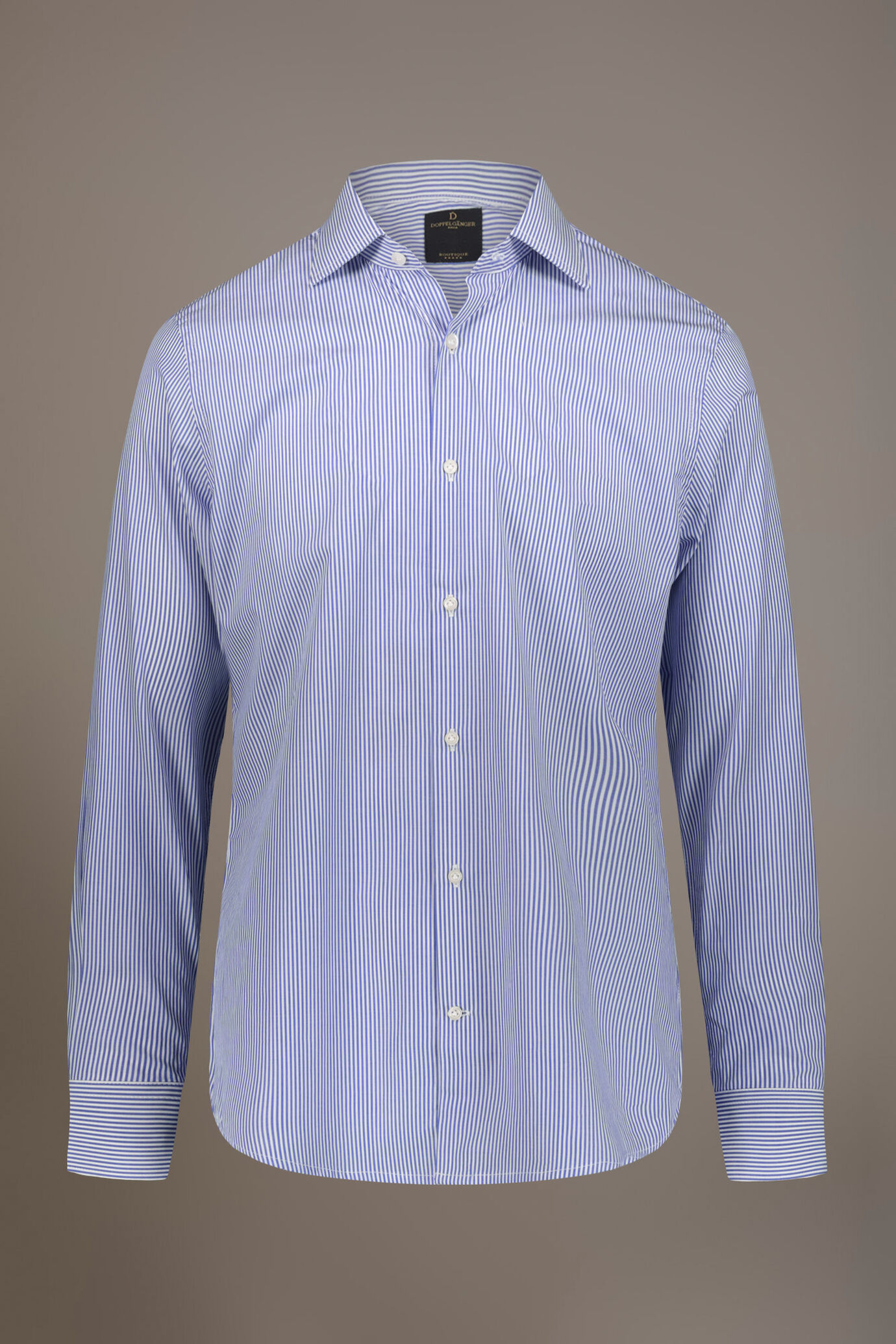 Camicia classica collo francese classic fit tessuto tinto filo rigato image number 3