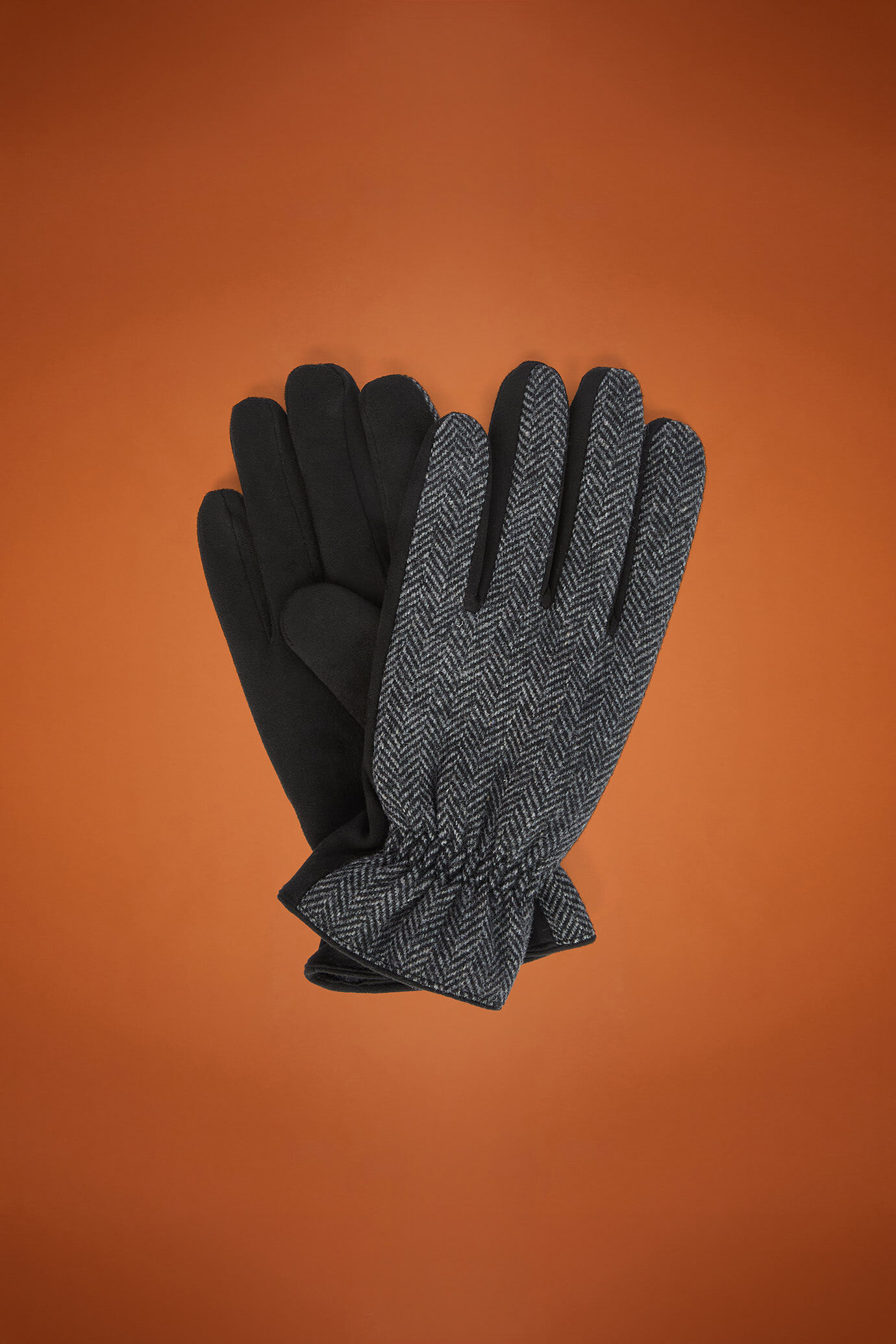 Herren-Handschuhe mit Fischgrätenmuster image number 0