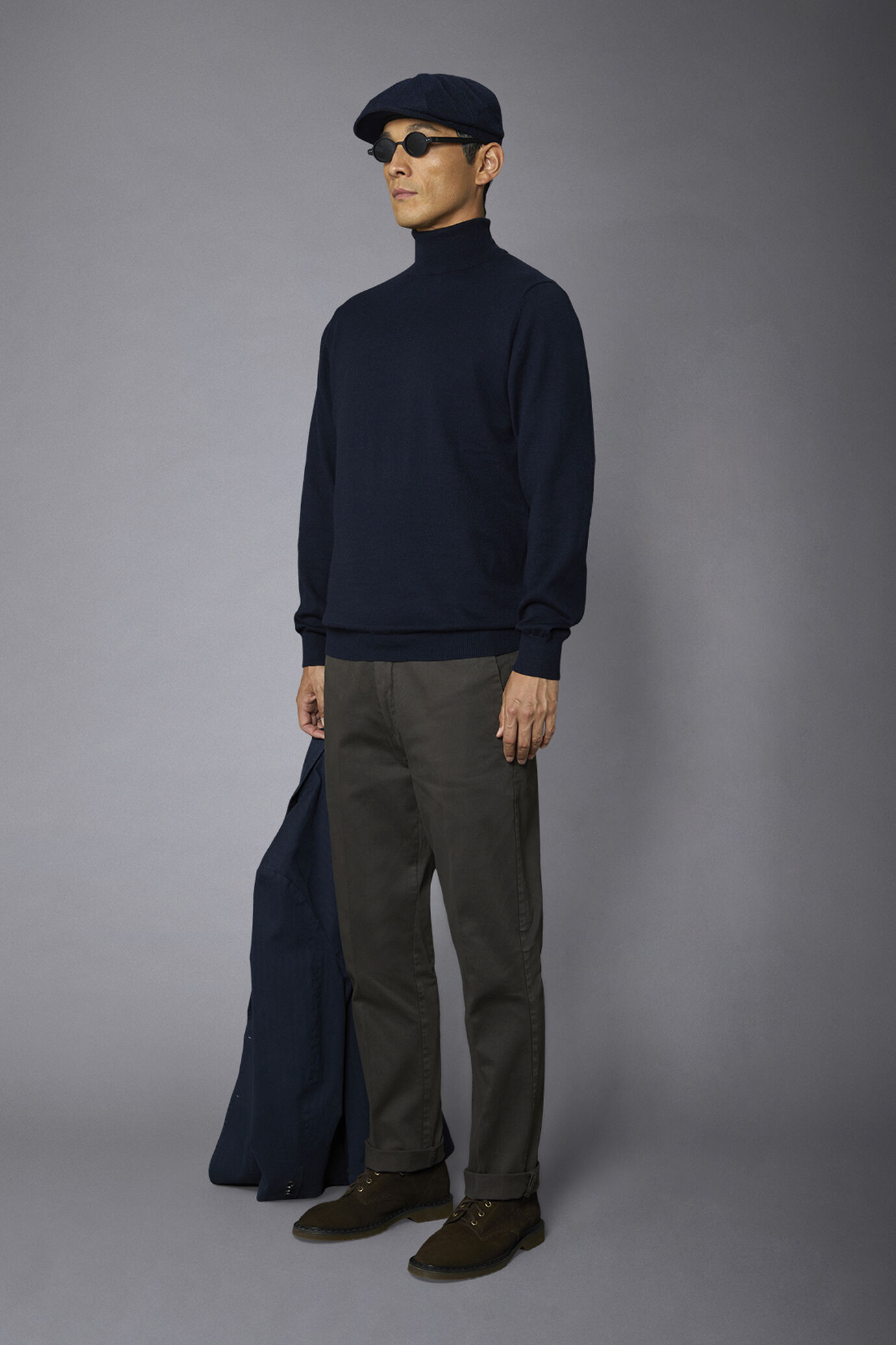 Rollkragenpullover aus Wolle und Baumwolle image number 1