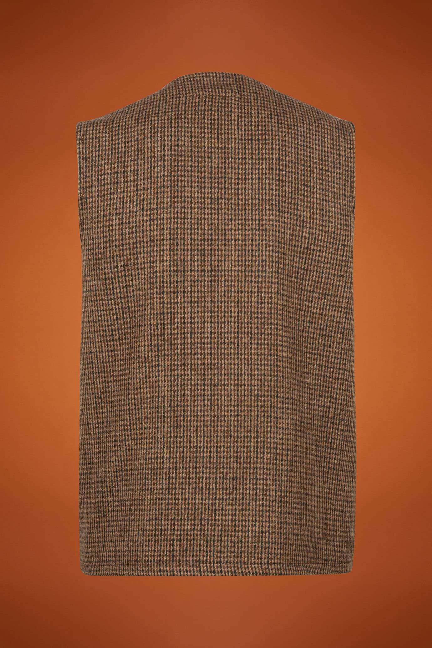 Men's regular fit single-breasted waistcoat with a V-neckline in wool blend tweed image number 5