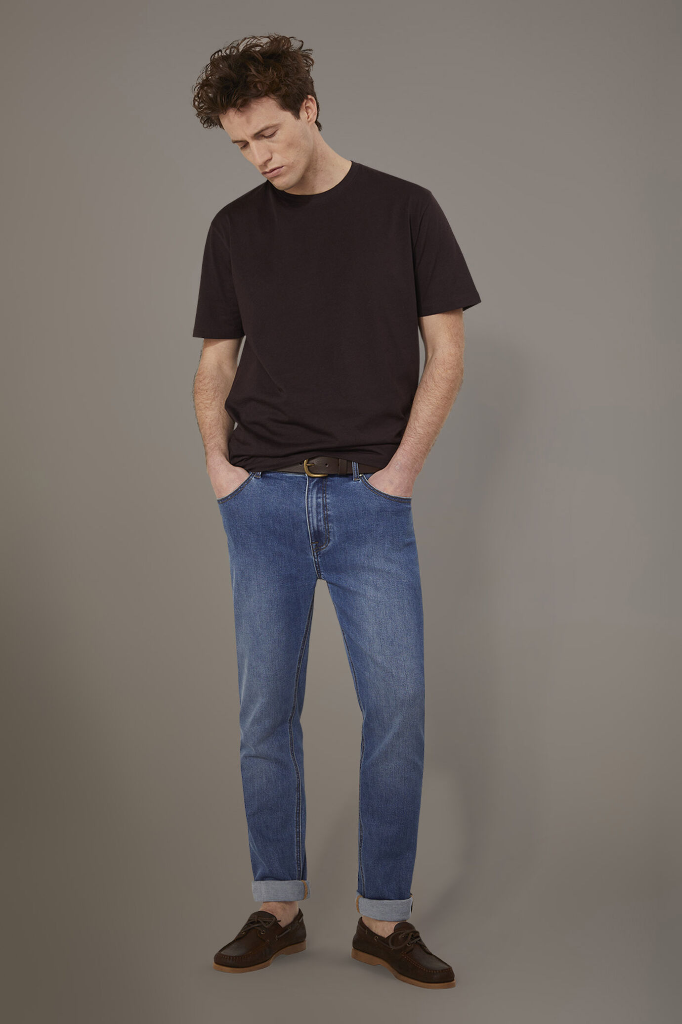 Jeans 5 tasche regular fit tessuto denim image number 2