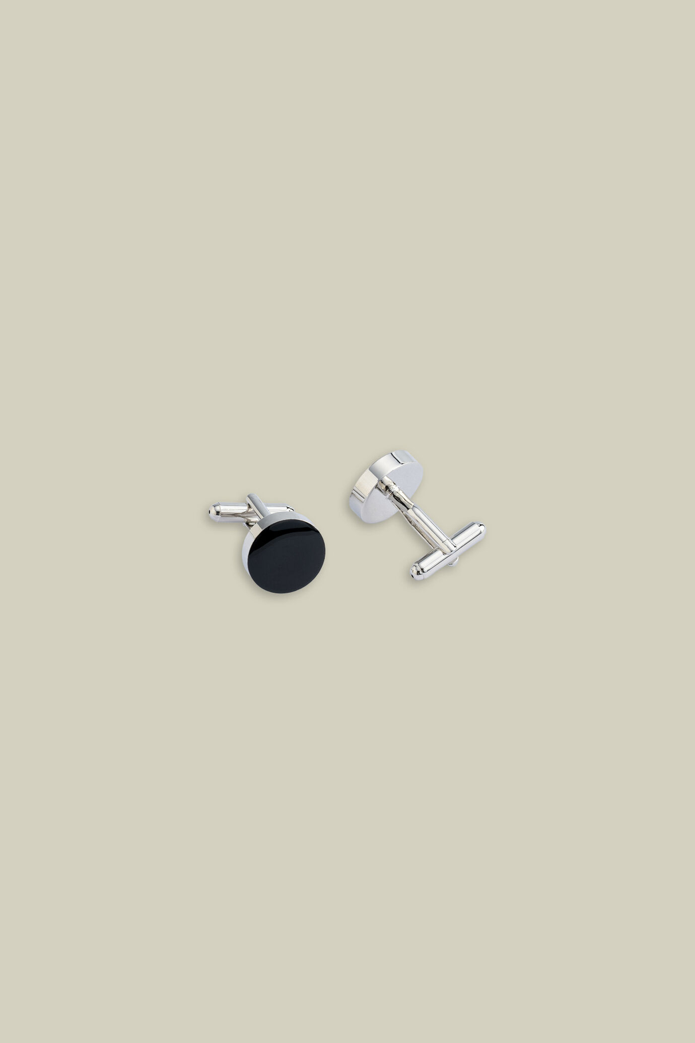 Men's cufflinks with black plate
