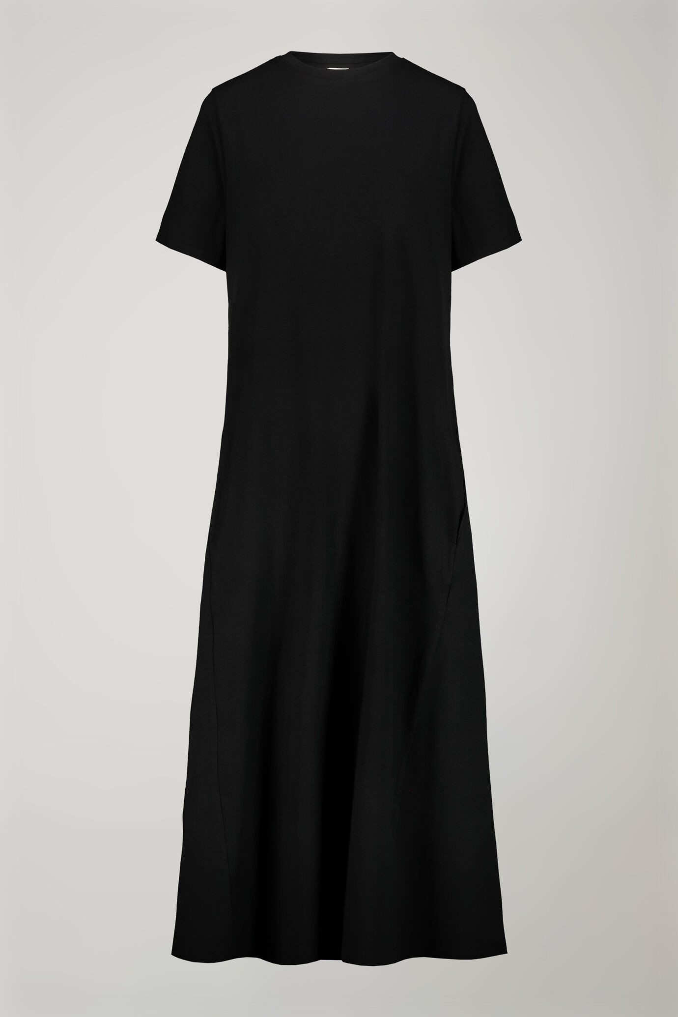 Abito midi donna girocollo con manica corta in jersey di cotone stretch regular fit image number 4
