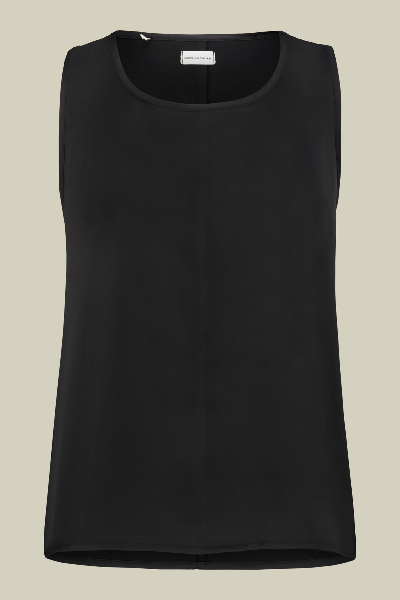 Women's sleeveless crew neck satin top