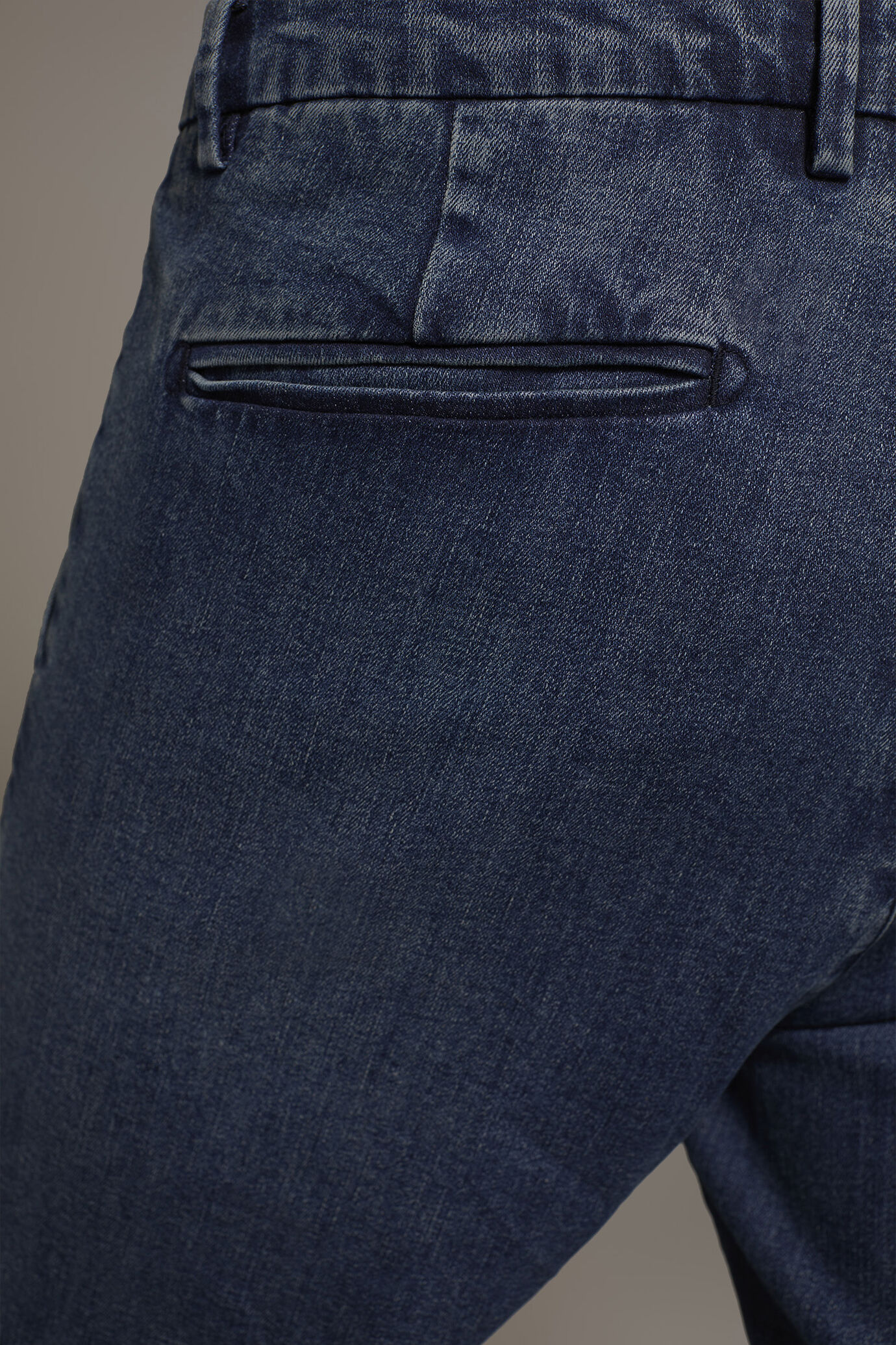 Regular fit denim chino trousers in denim fabric image number 4
