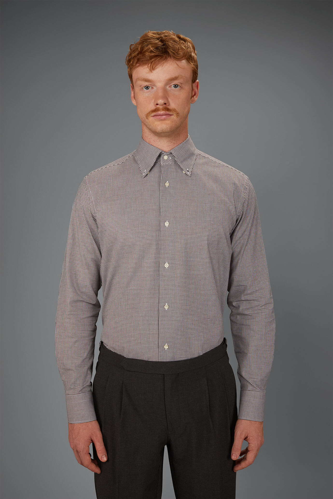 Men&rsquo;s 100% cotton yarn-dyed Vichy check shirt regular fit image number 1