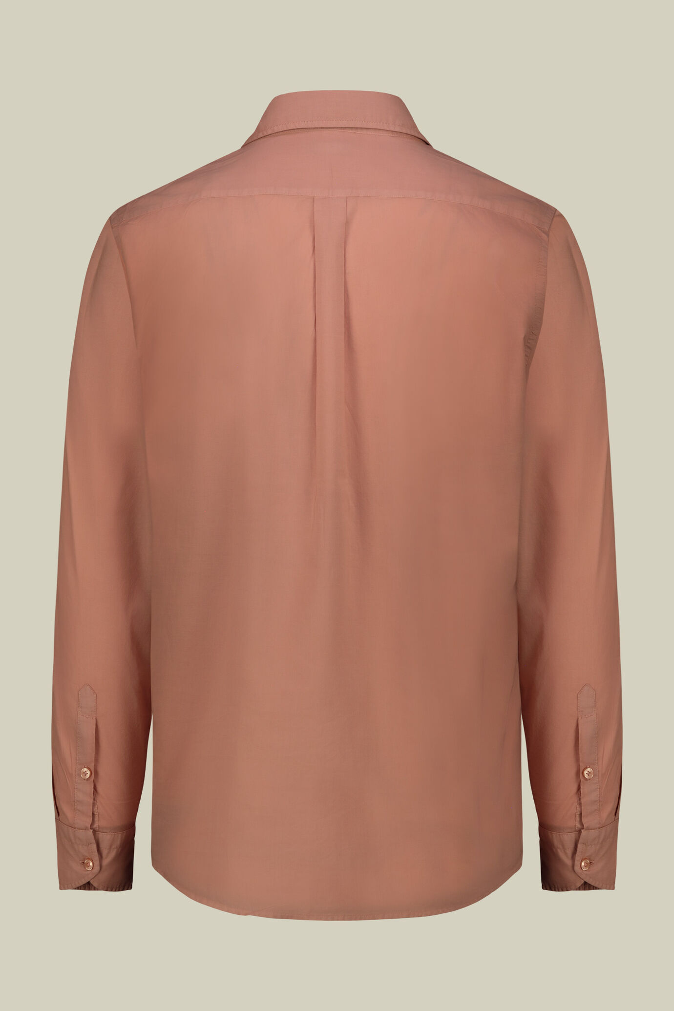 Men's 100% cotton plain shirt with hidden button-down collar image number 5