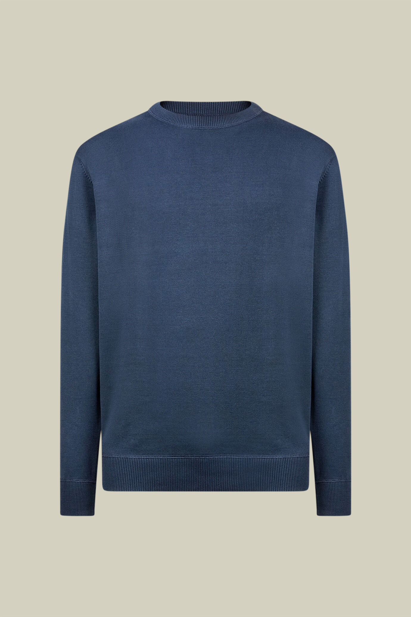 Pull homme à col rond 100% coton avec détails en peluche, coupe classique image number 0