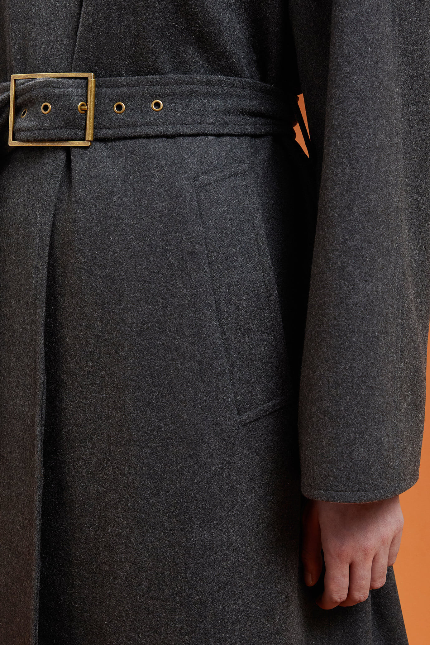 Cappotto lungo donna monopetto con manica raglan e cintura con fibbia regular fit image number 2