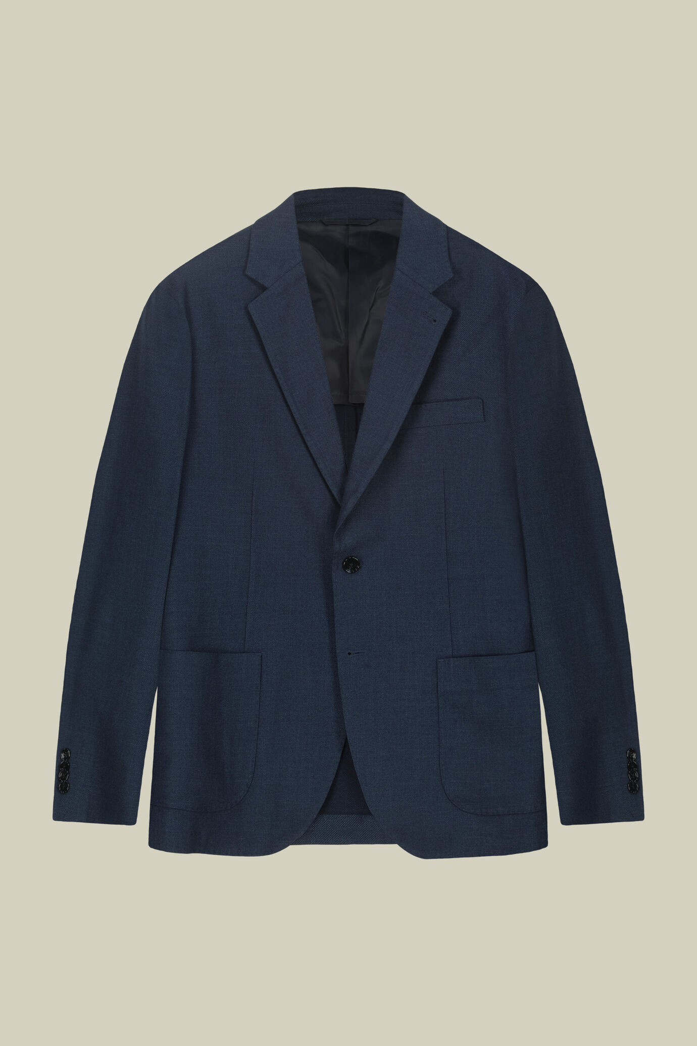 Veste simple boutonnage avec revers en pointe, semi-doubl&eacute;e image number 4