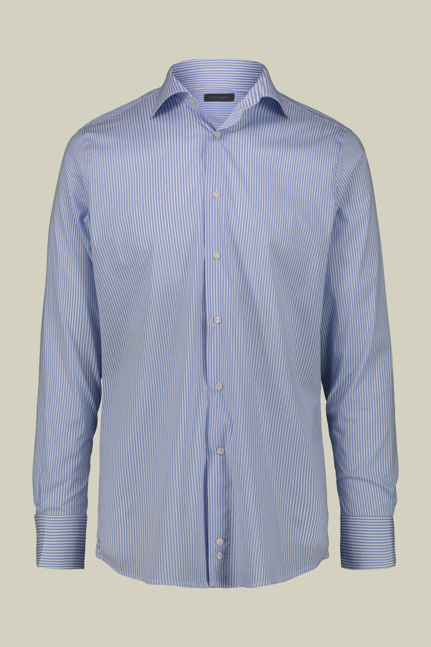 Chemise technique à rayures pour hommes, col classique