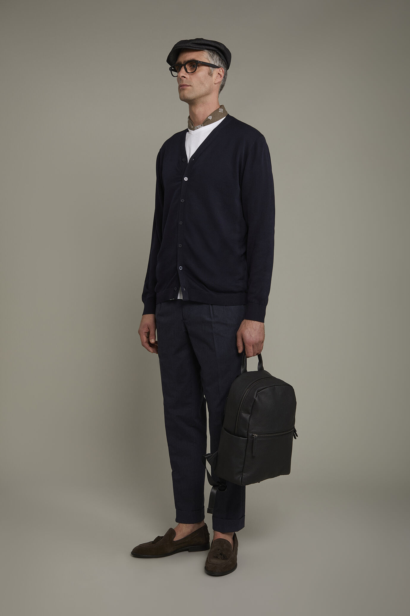 Cardigan homme col V 100 % coton coupe régulière image number 1