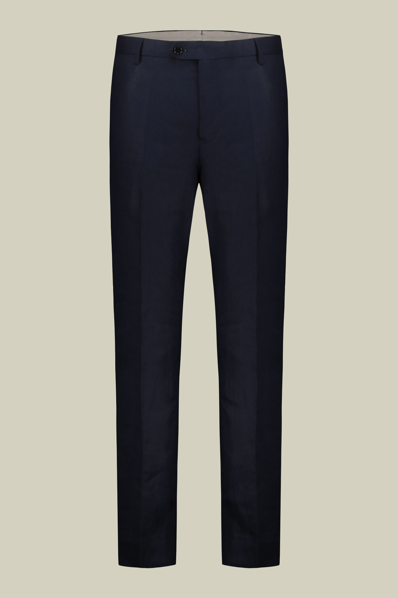 Single-breasted men's suit with flat front trousers, in 100% linen with a washed effect image number 6
