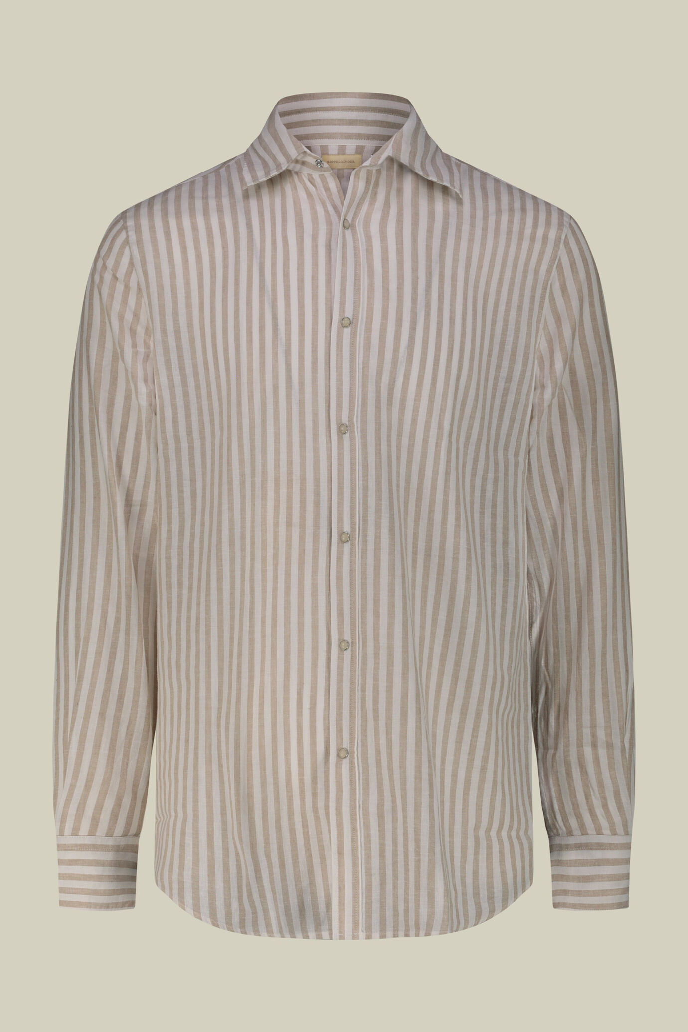 Camicia uomo misto lino cotone righe larghe image number 4