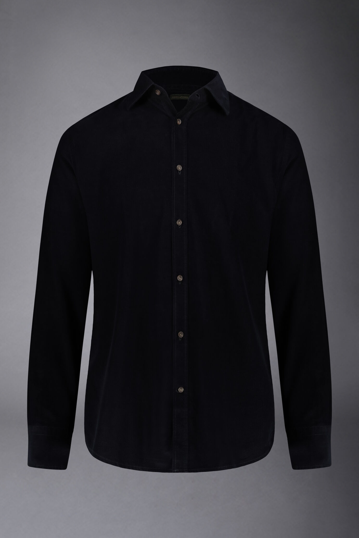 Men's casual French collar comfort fit shirt velvet fabric 1000 stripes image number 4