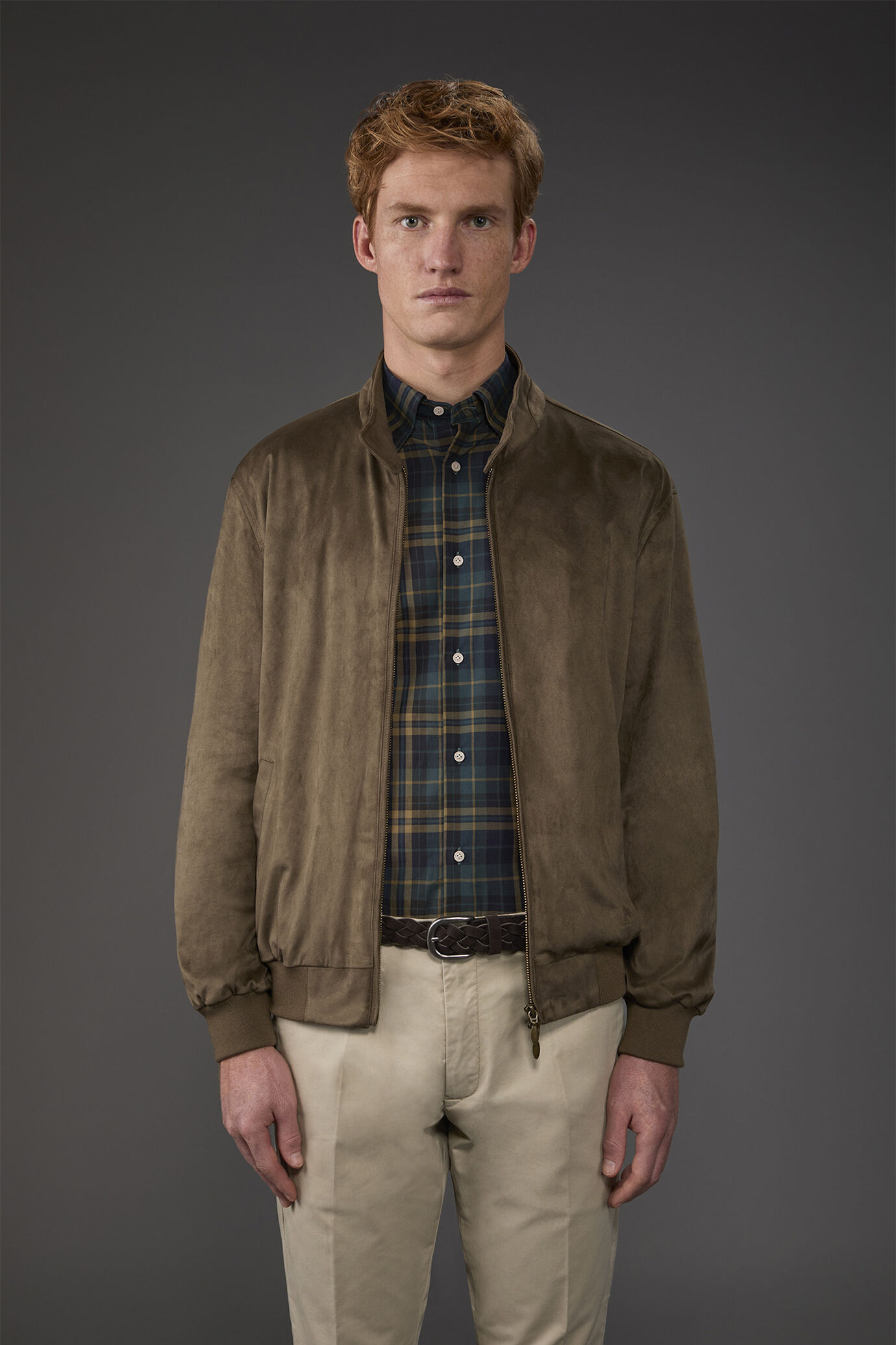 Men's Herrington jacket with suede effect fabric image number 1