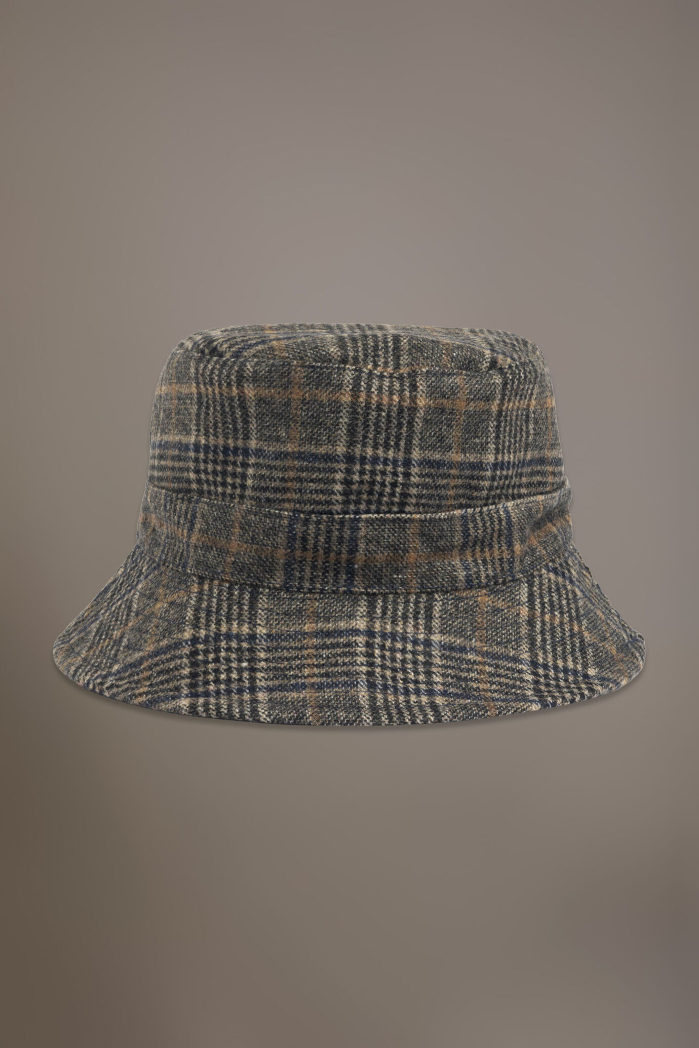 Cappello da pescatore reversibile misto lana tessuto a quadri image number 0