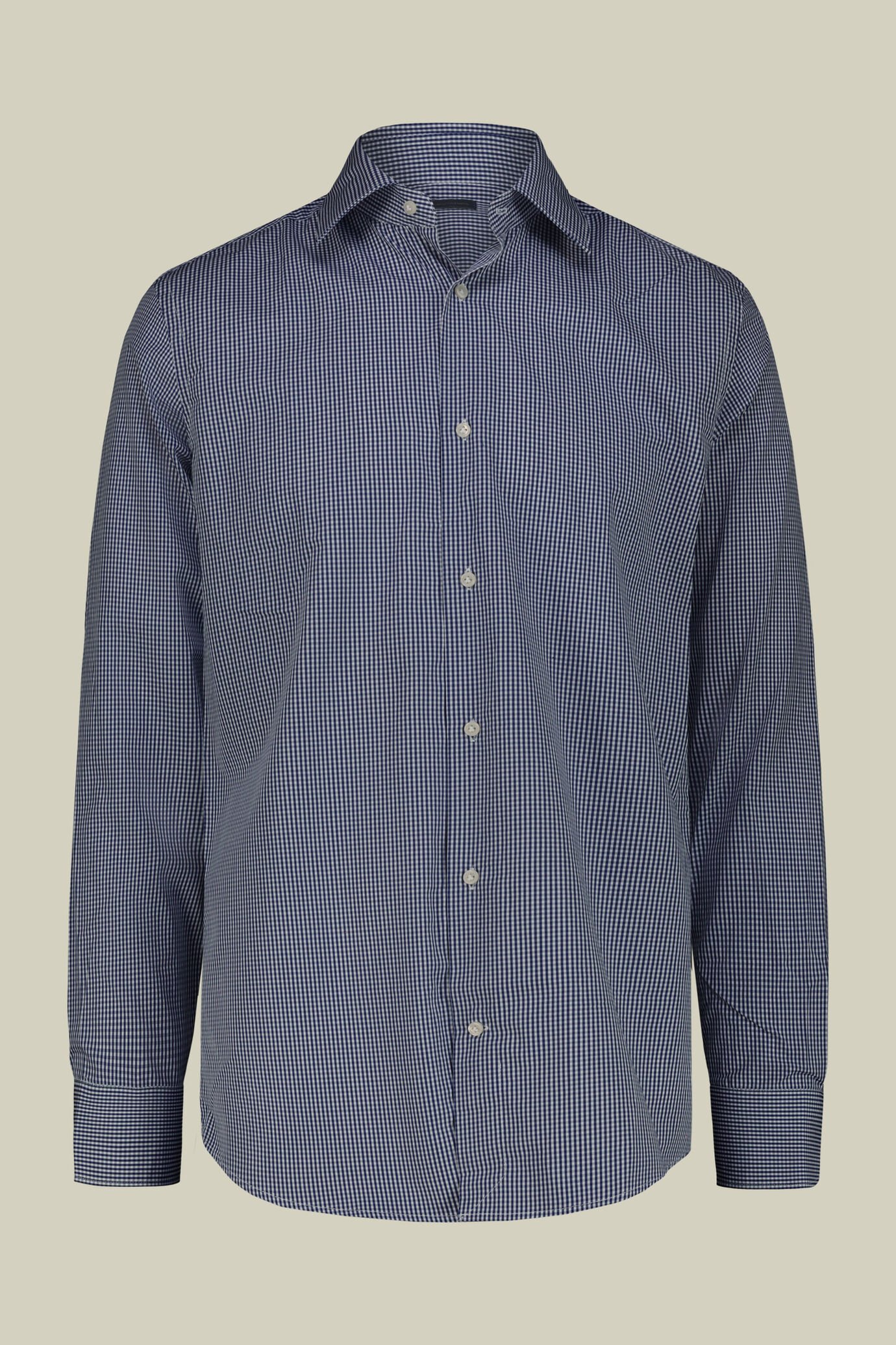 Men's shirt with classic collar in 100% cotton with gingham pattern image number 4