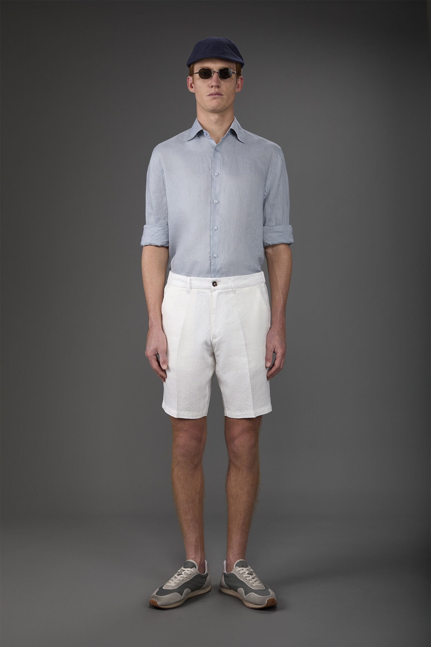 Men's casual shirt with classic collar, 100% linen image number 2