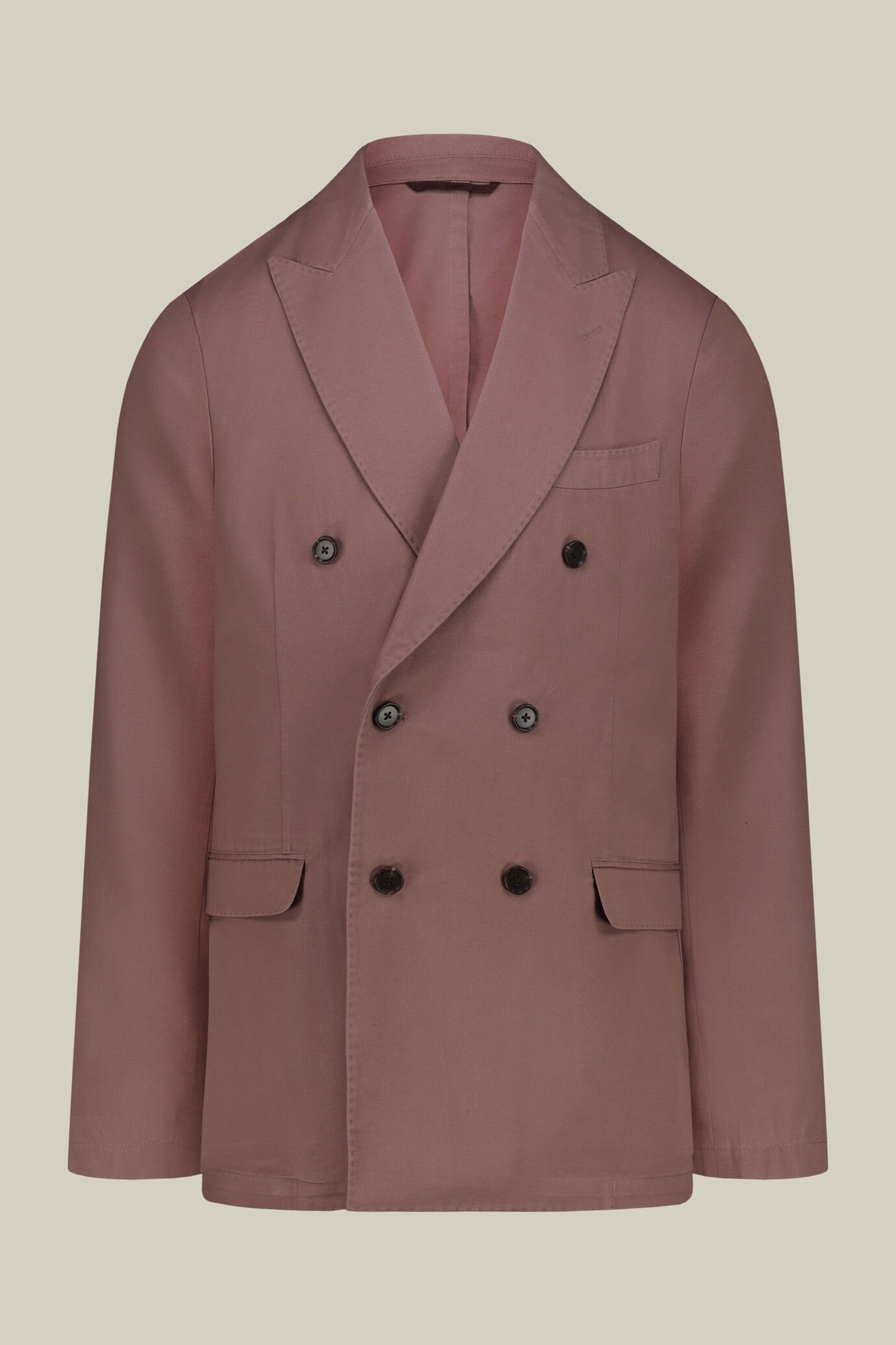 Giacca uomo doppiopetto sfoderata in tessuto twill regular fit image number 4