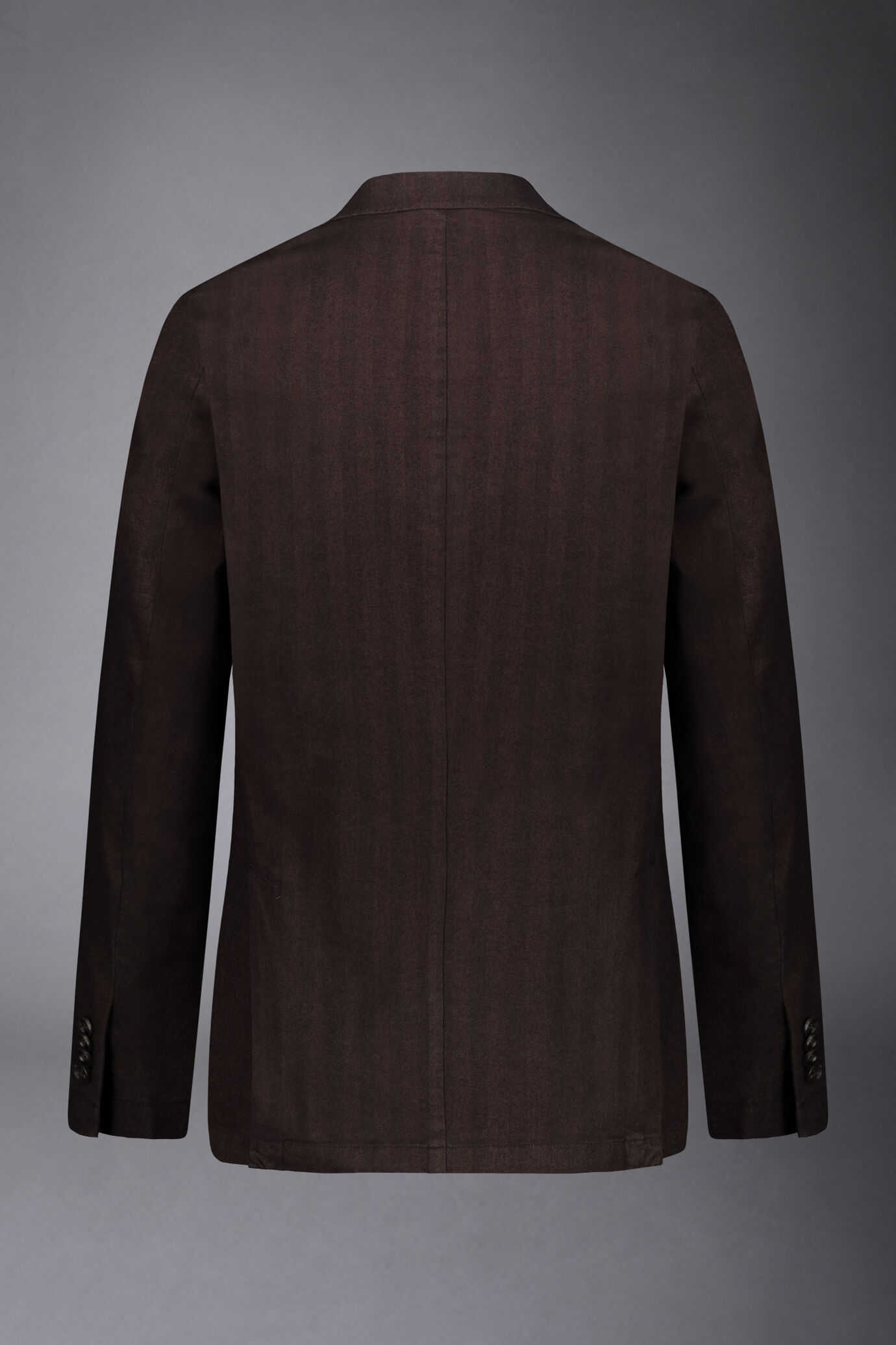Men's single-breasted jacket in washed fabric with herringbone design regular fit image number 6