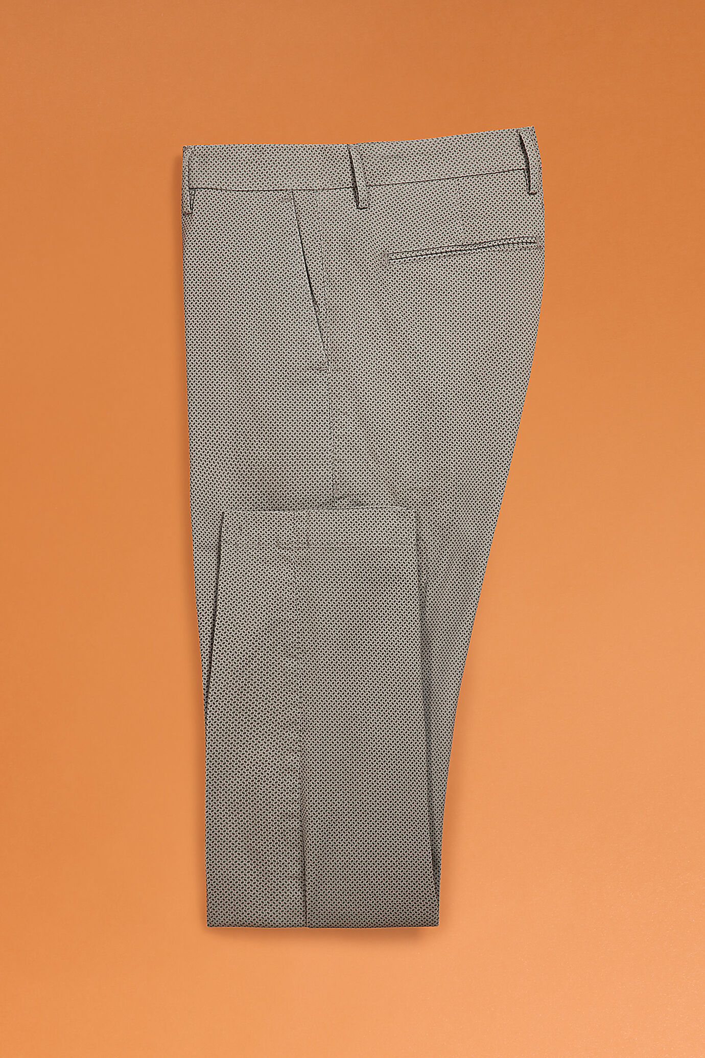 Twill stretch micro print chino trousers image number 1