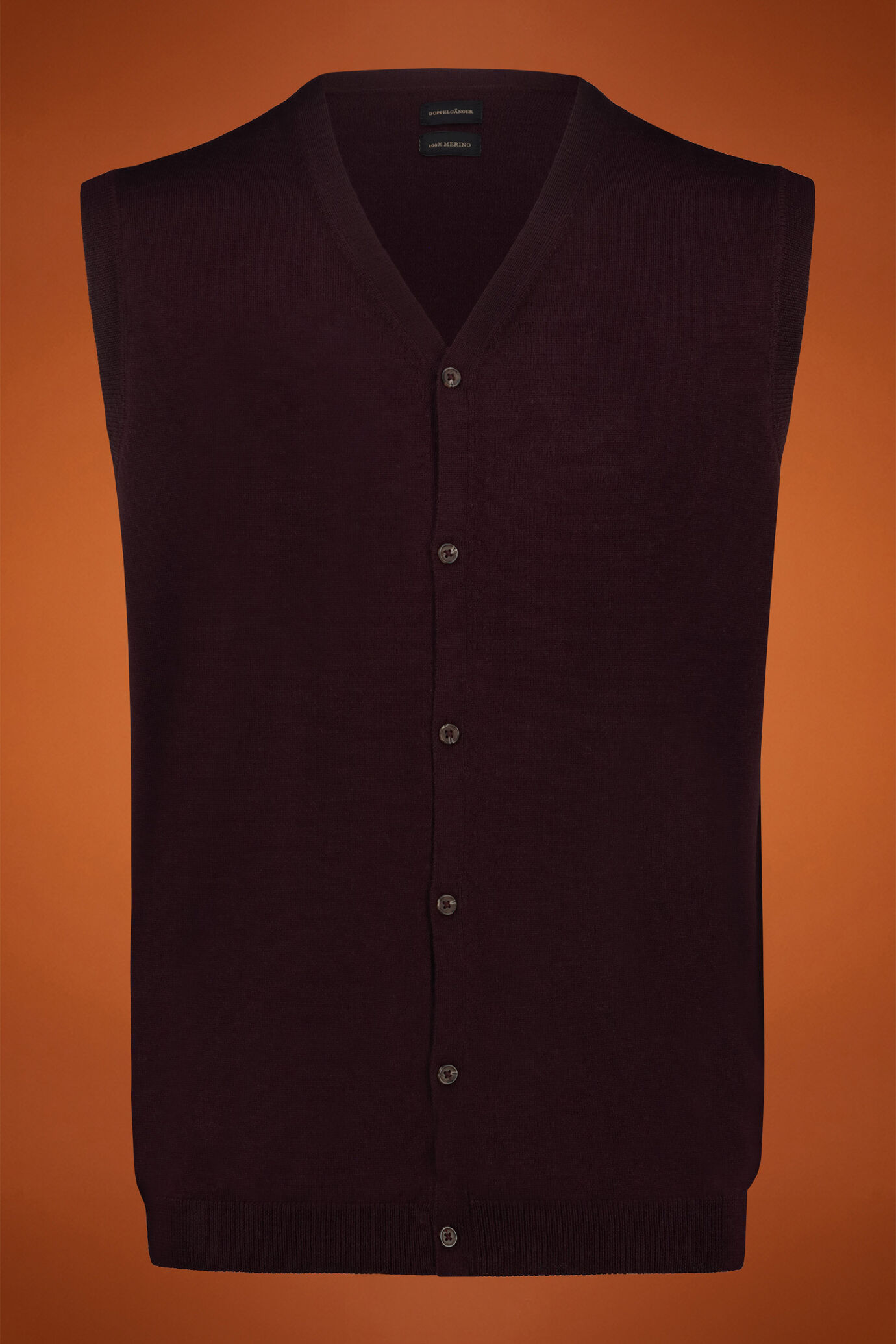 Gilet homme, col en V, 100% laine mérinos extrafine, coupe classique image number 0