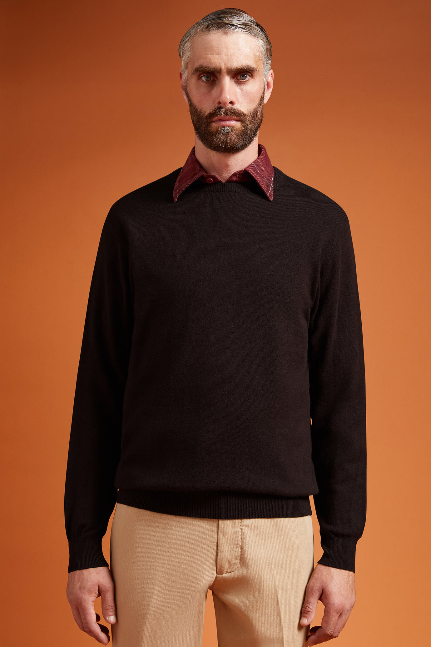 Herren-Pullover mit Rundhalsausschnitt aus Baumwolle in normaler Passform image number 0