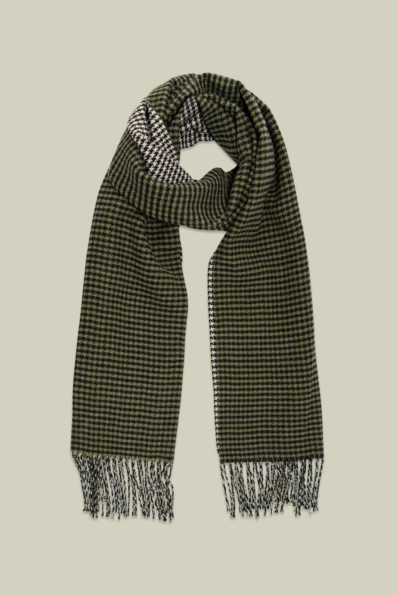 Men's double face houndstooth scarf