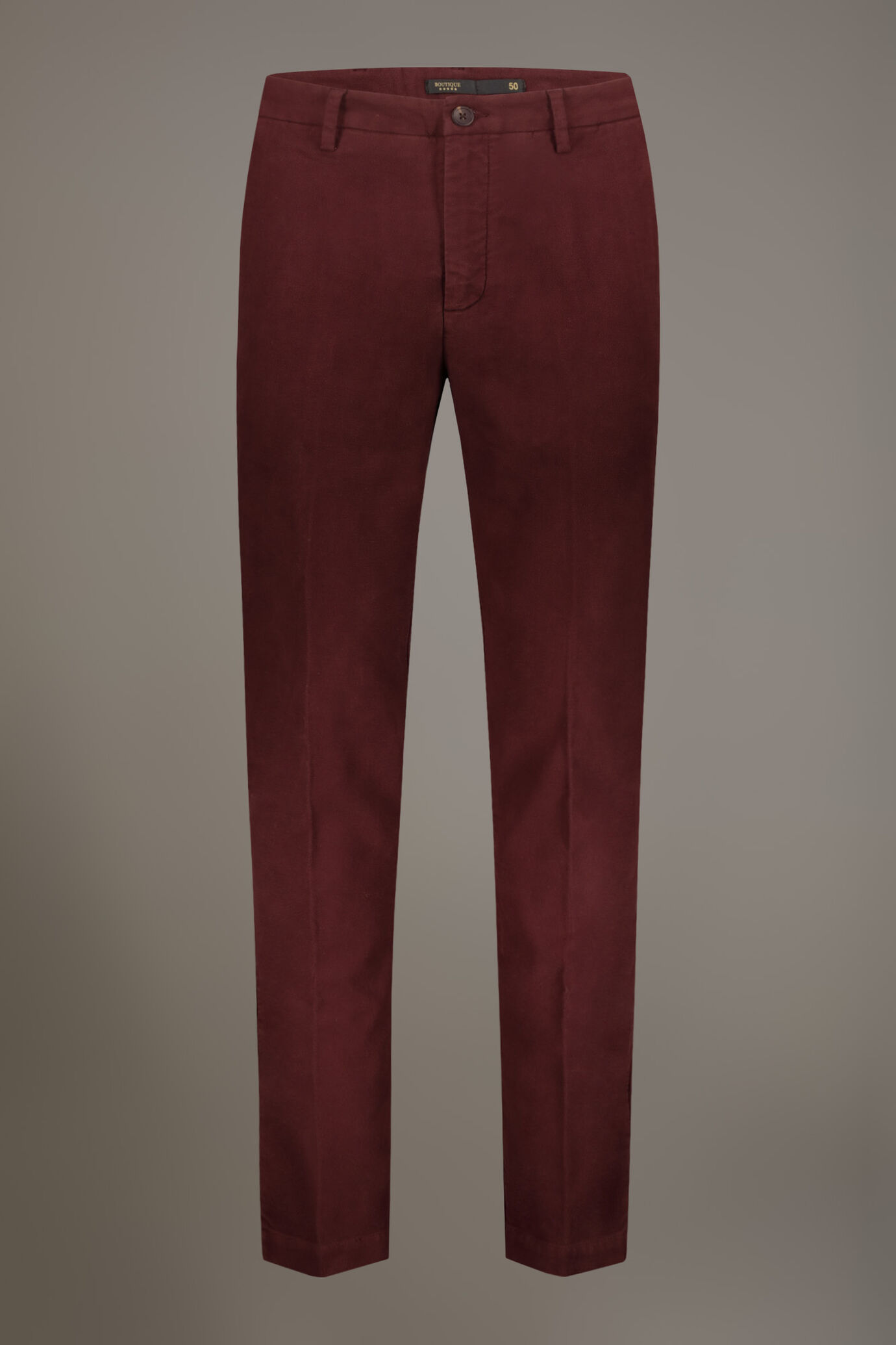 Regular fit chino trousers in moleskin fabric image number 5