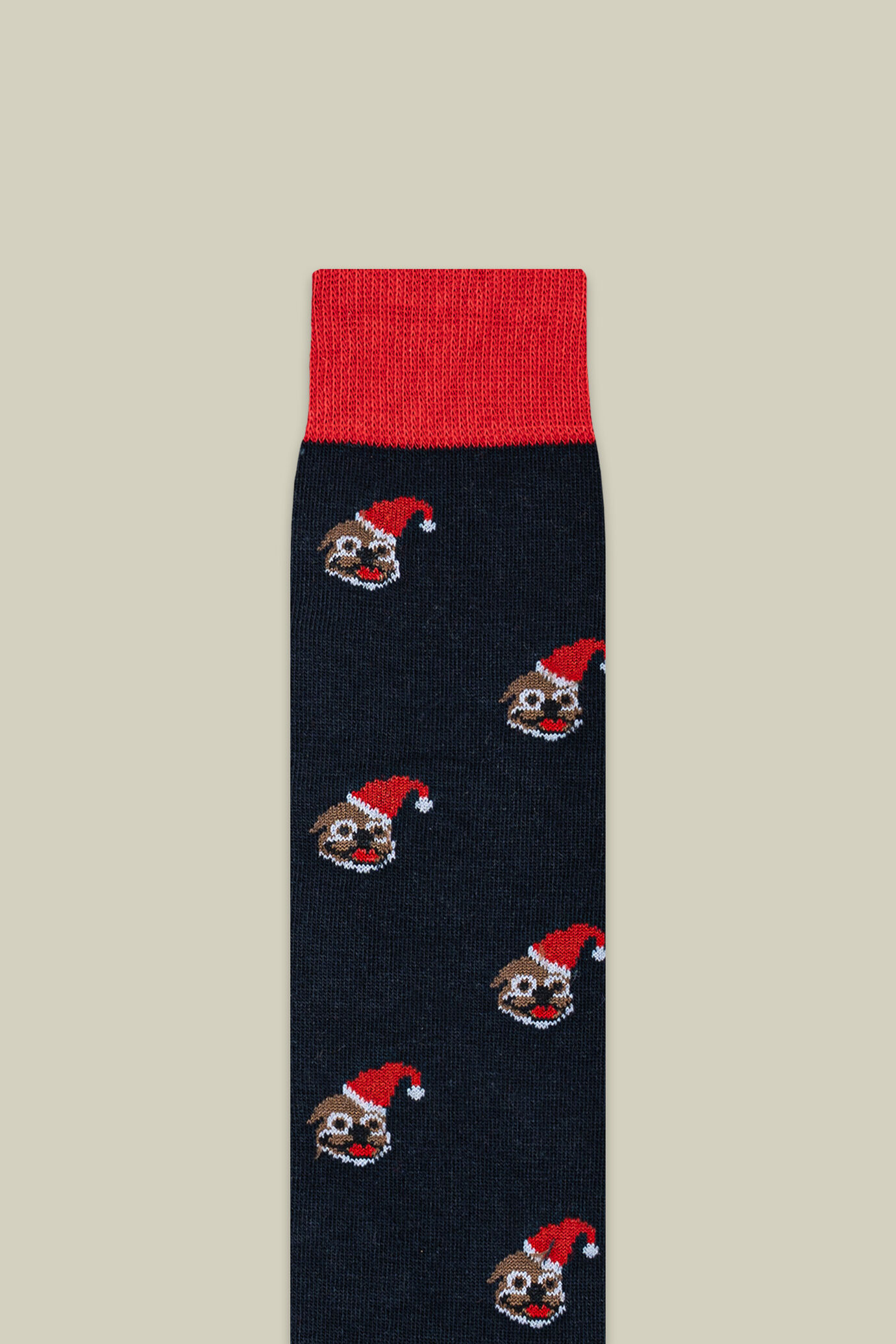Chaussettes de Noël pour homme en maille lisse avec motif bonnets de Noël