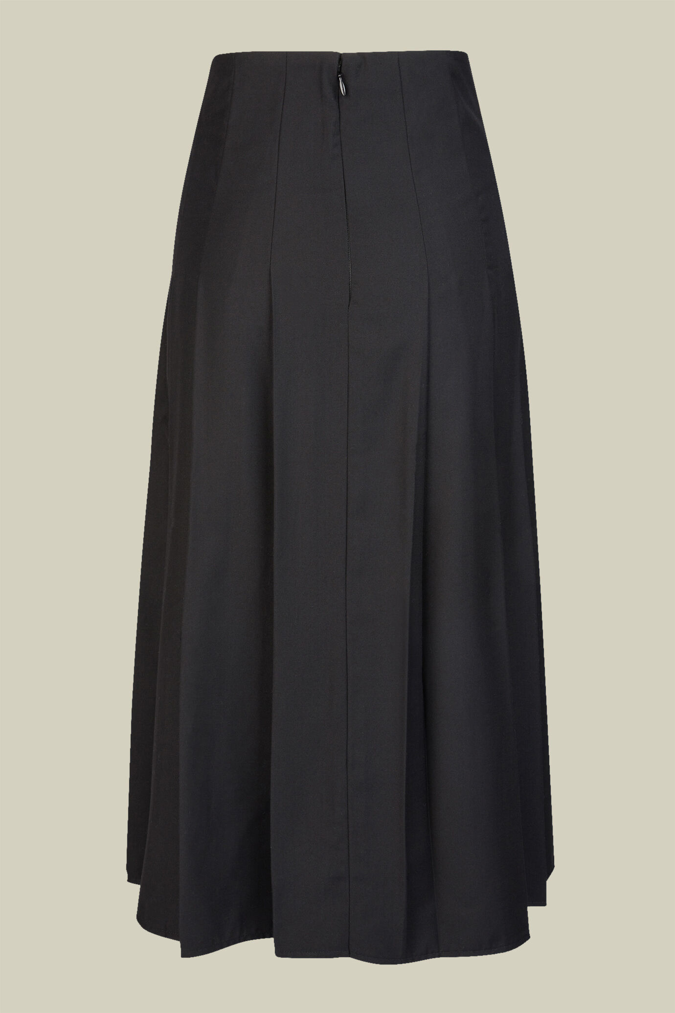 Gonna donna longuette a pieghe con zip tinta unita regular fit image number 5