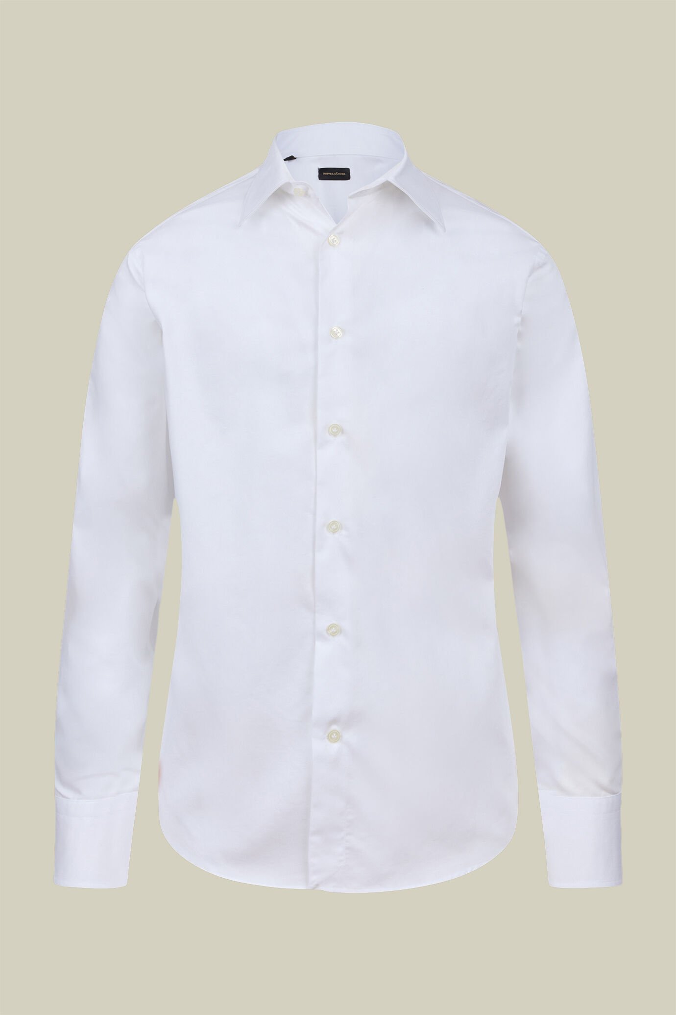 Men's regular fit classic shirt in plain 100% cotton twill fabric with a classic collar image number 0