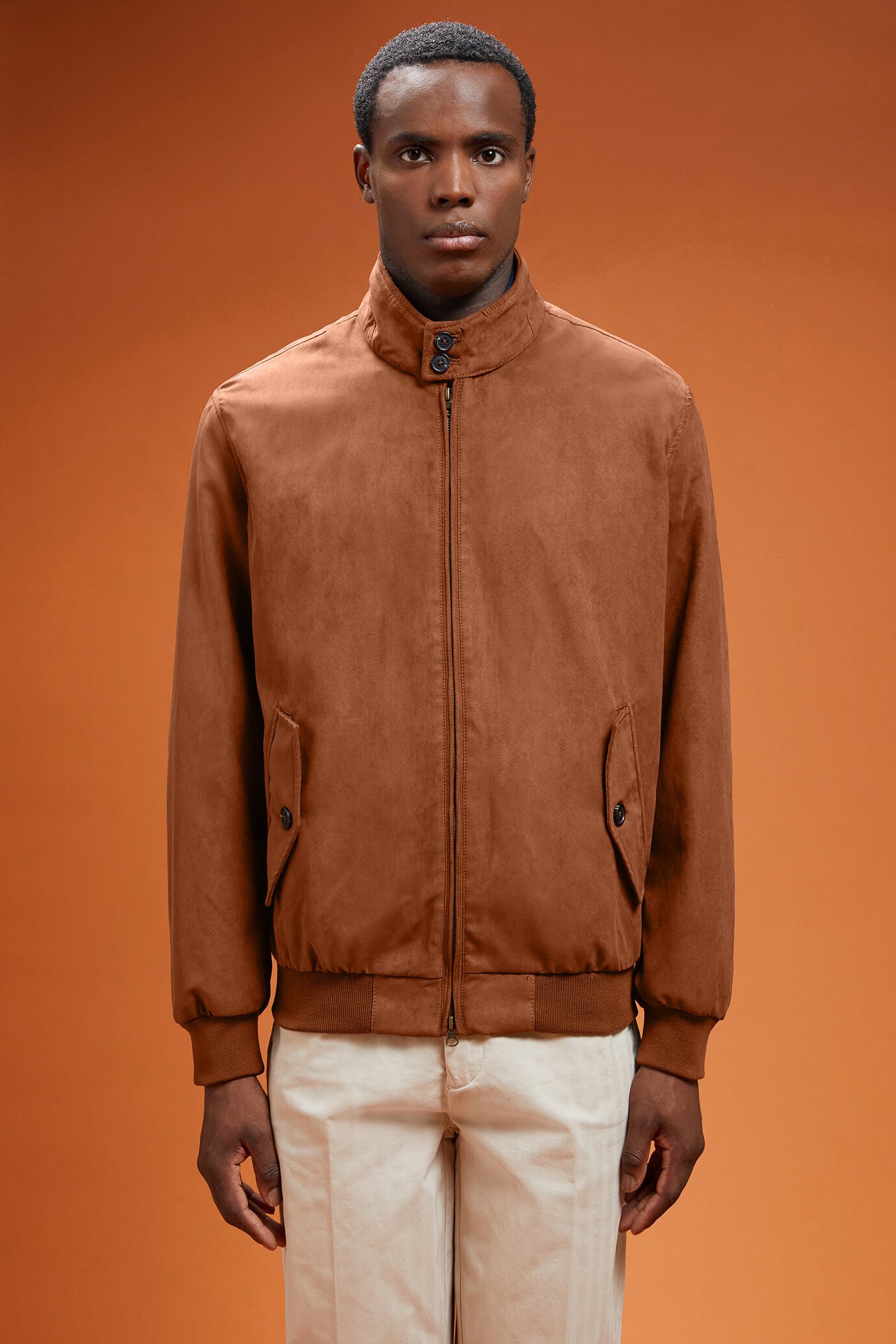 Gefütterte Herrenjacke aus Wildlederimitat in bequemer Passform image number 0