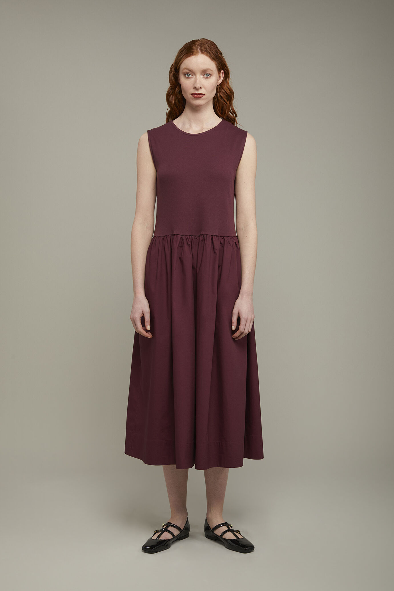 Robe midi femme, sans manches en 100 % jersey de coton, coupe régulière image number 2