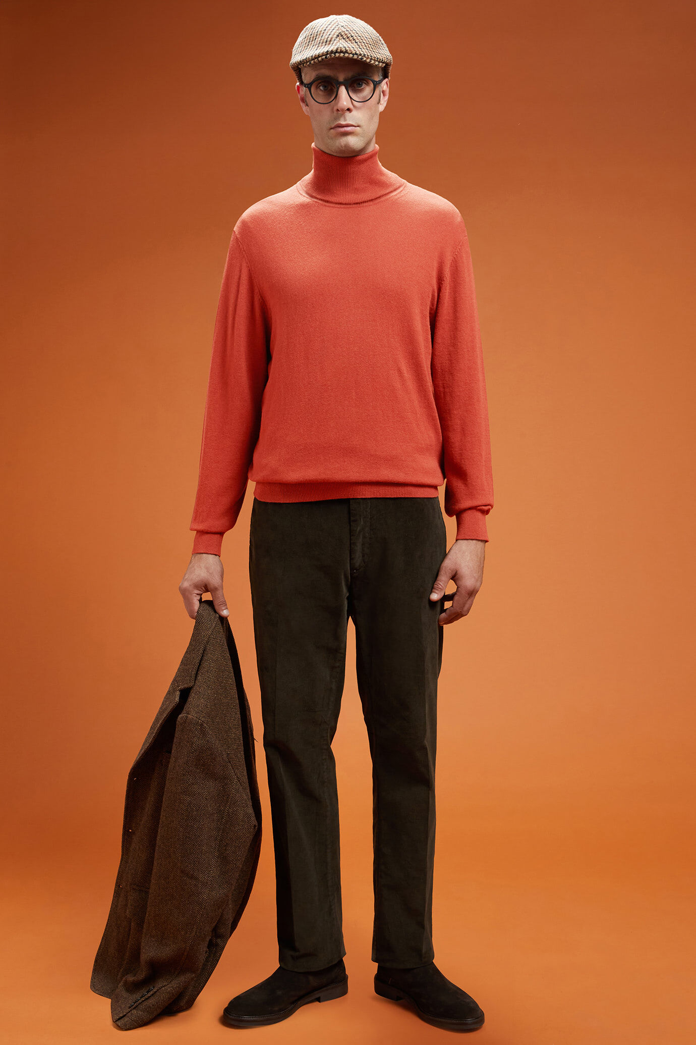Herren-Pullover mit hohem Ausschnitt aus Baumwolle in normaler Passform image number 1