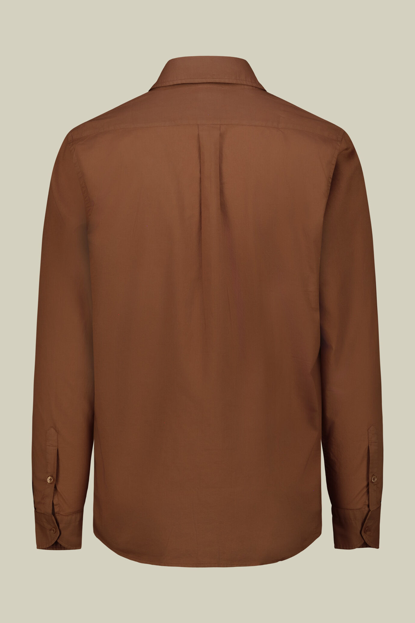 Men's 100% cotton plain shirt with hidden button-down collar image number 5