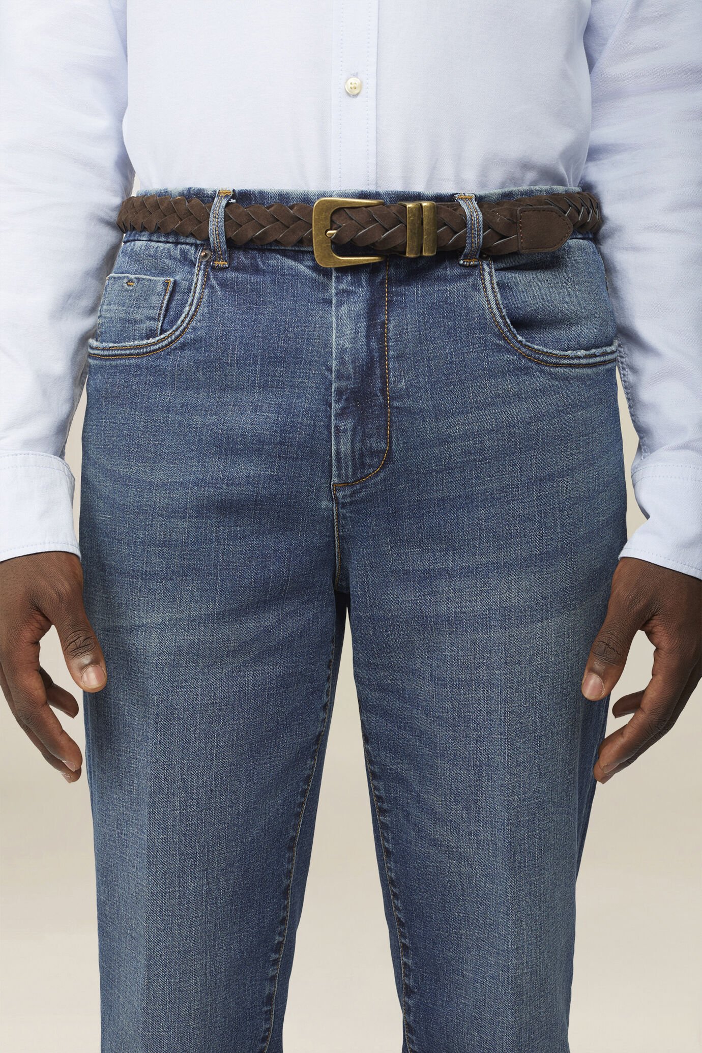 Cintura uomo intrecciata taglio vivo image number 0