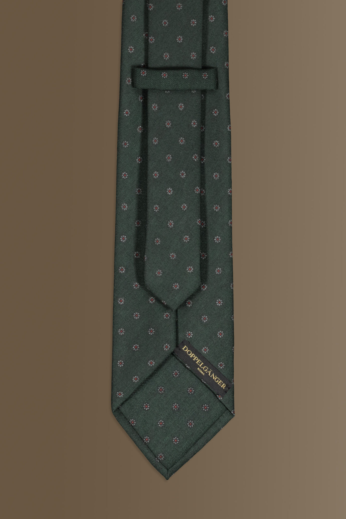 Cravatta uomo fantasia floreale con tessuto effetto lana image number 1