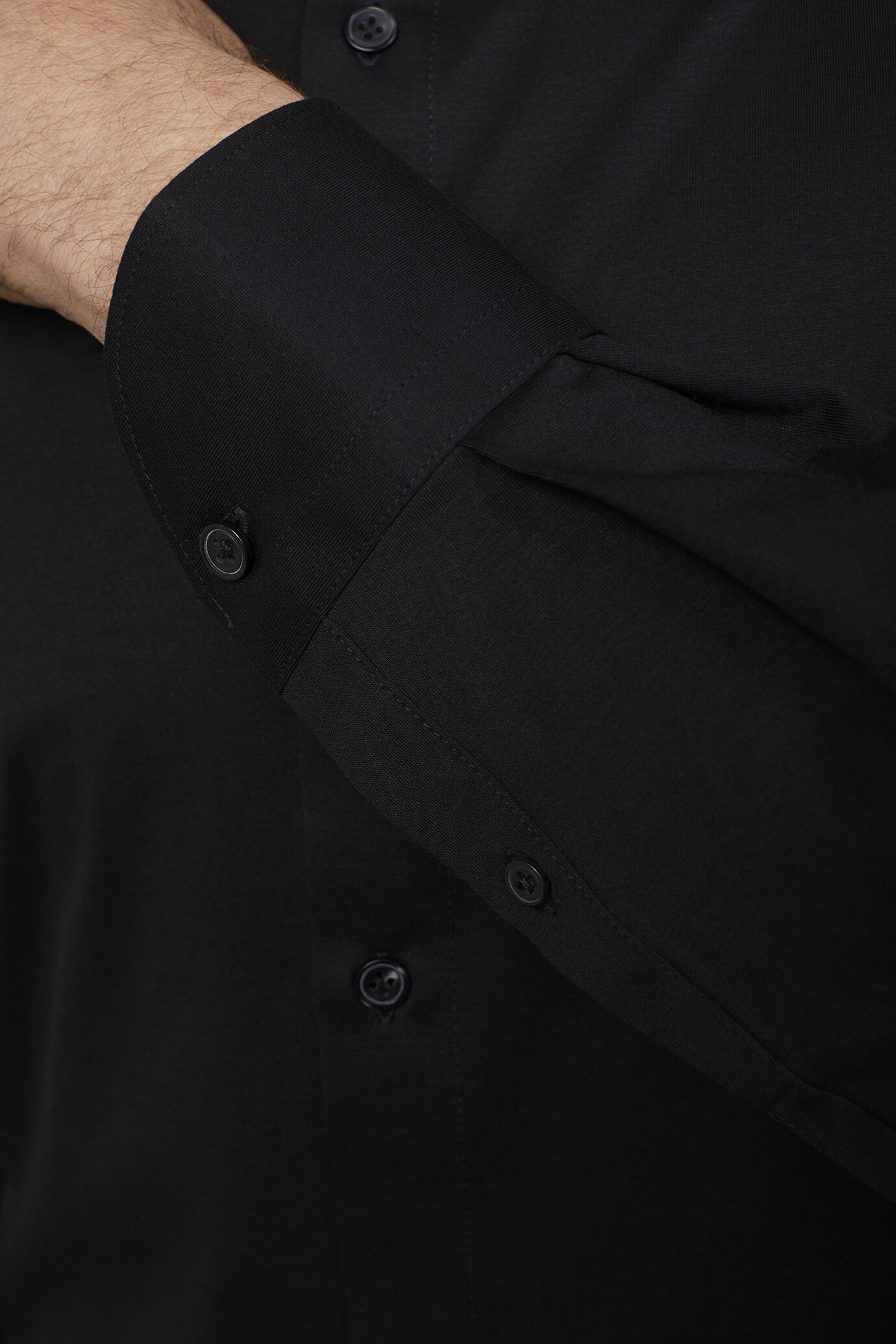 Polo camicia uomo a manica lunga con collo classico 100% cotone piquet regular fit image number 4