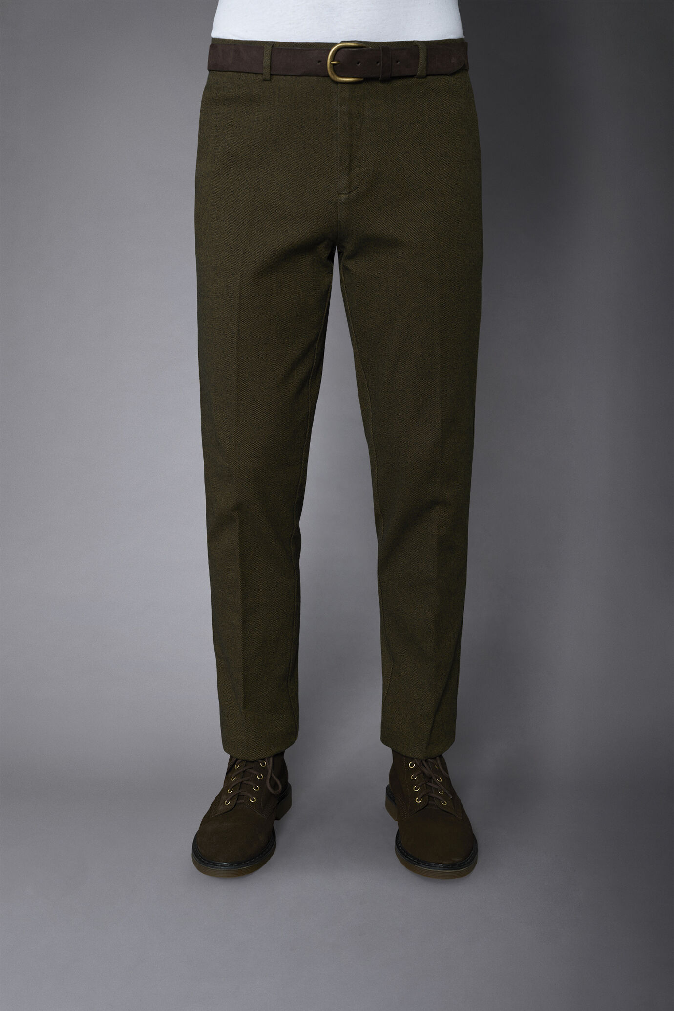 Pantalone chino uomo tessuto in cotone mano lana armaturato image number 3